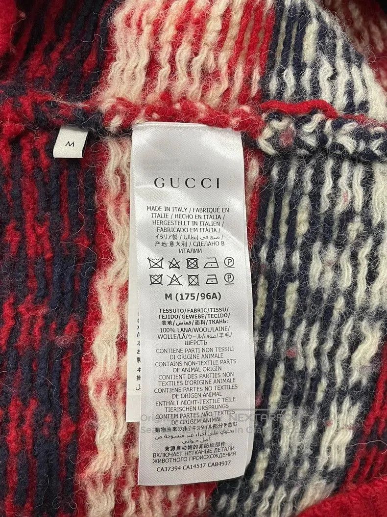 Gucci Gucci Red White Black Wool Cardigan. Size US M / EU 48-50 / 2 - 5 Thumbnail