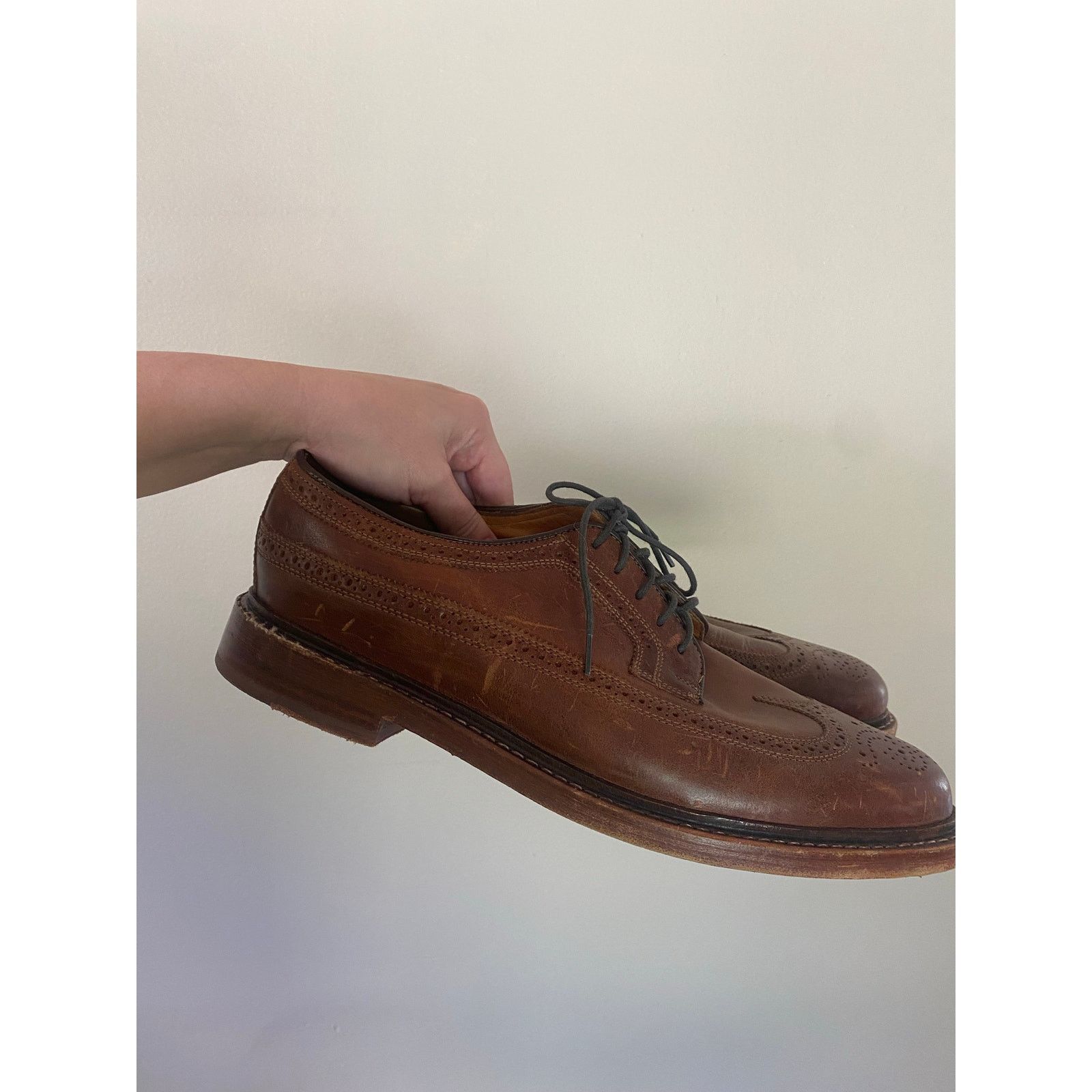 Florsheim Florsheim brown leather long wingtip brogue Oxfords 10.5 Size US 10.5 / EU 43-44 - 3 Thumbnail