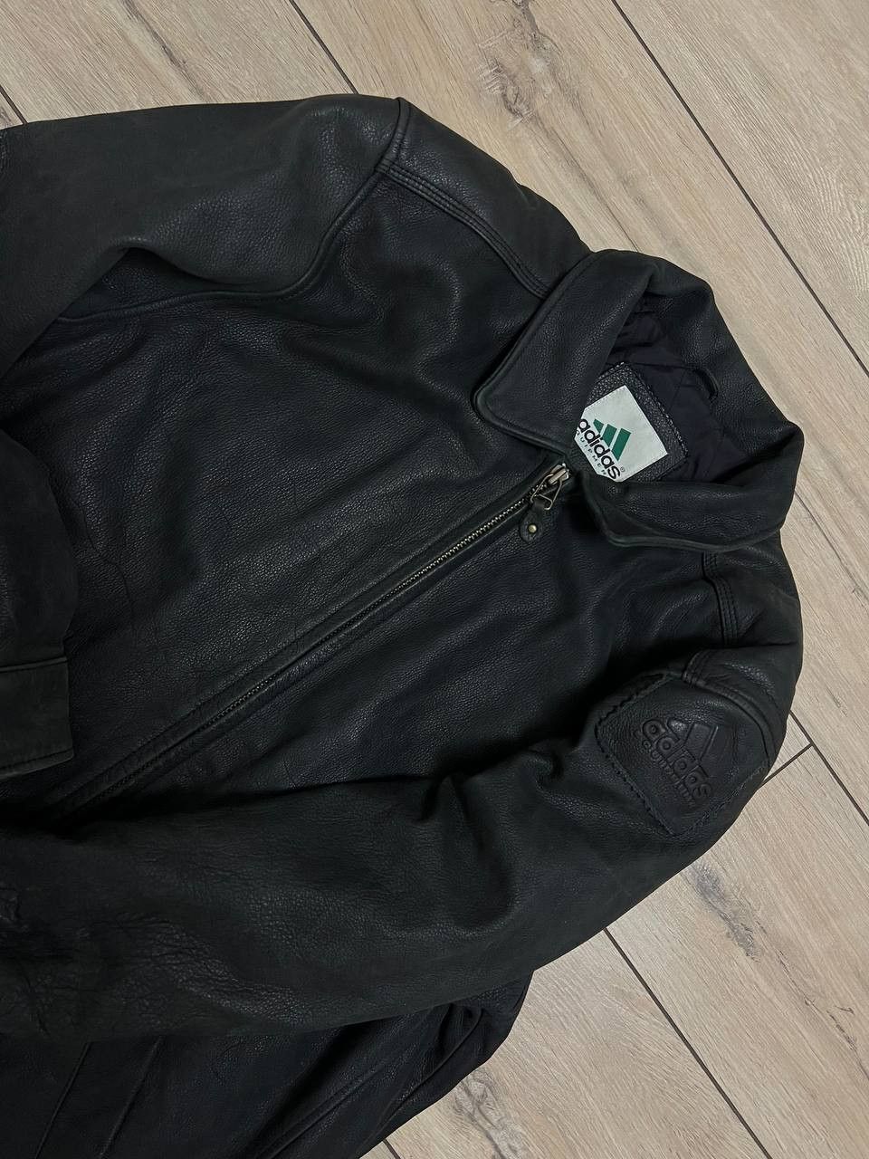 Adidas Vintage 90s Adidas Equipment Spellout Logo Leather Jacket M Size US S / EU 44-46 / 1 - 1 Thumbnail