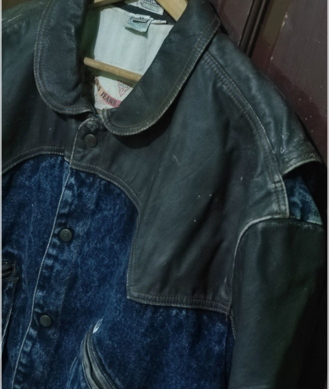Georges Marciano × Guess × Vintage VTG Guess by Georges Marciano Leather/Denim jacket Size US XL / EU 56 / 4 - 4 Thumbnail