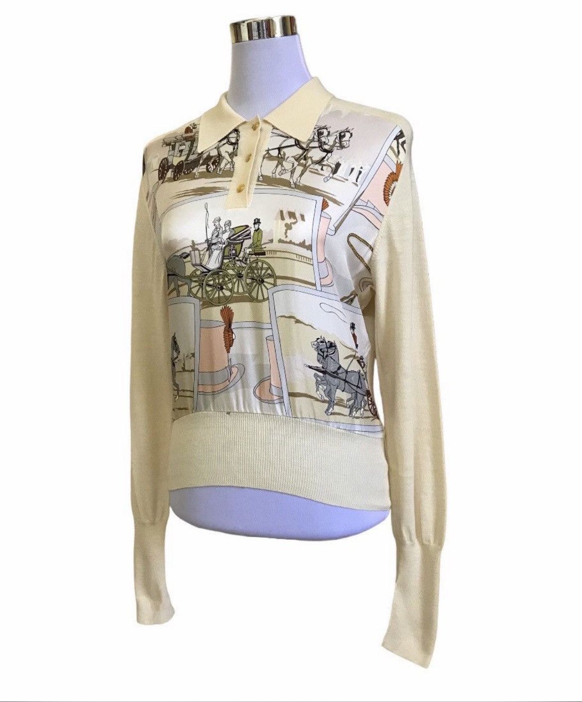 Hermes Hermes Half Button Collar Knitwear Size XS / US 0-2 / IT 36-38 - 2 Thumbnail