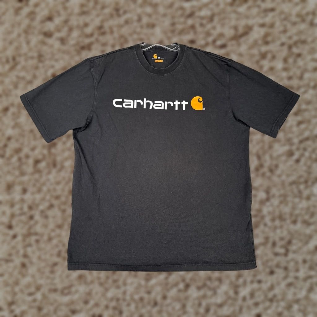 Carhartt VINTAGE Carhartt Shirt Men Large Black Short Sleeve Crew Neck 100% Cotton Workwear Size US L / EU 52-54 / 3 - 1 Thumbnail