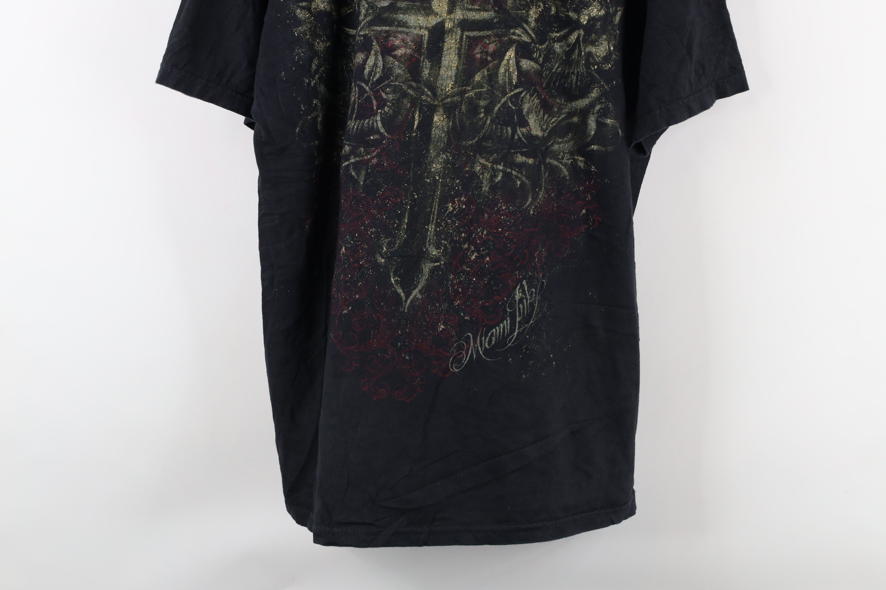 Vintage Vintage Y2K Miami Ink Cross MMA UFC Fighting T-Shirt Black Size US L / EU 52-54 / 3 - 3 Thumbnail