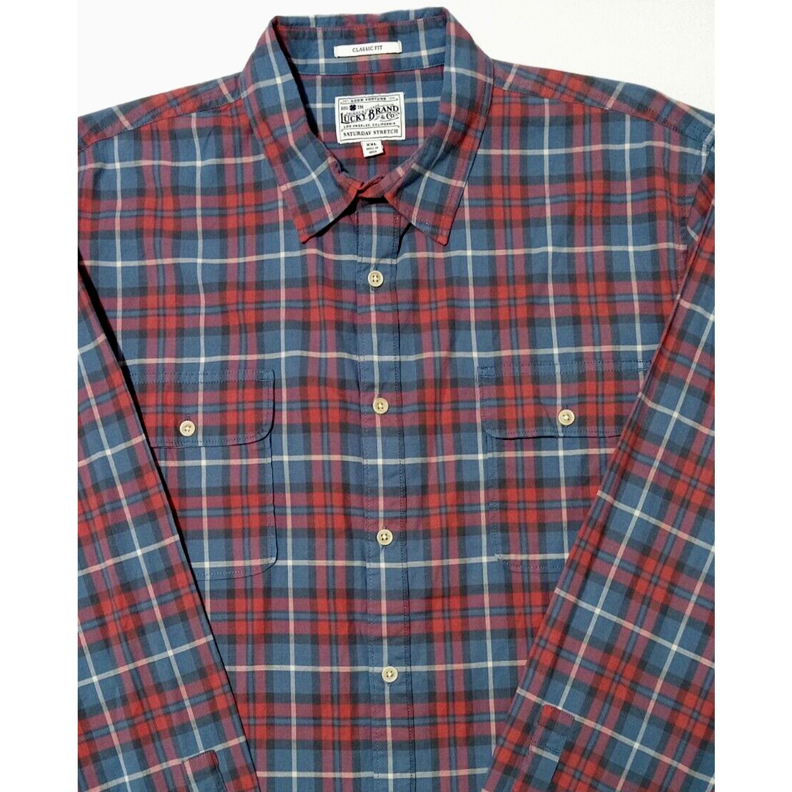Lucky Brand Lucky Brand Shirt 2XL Saturday Stretch Button Up Long Sleeve Size US XXL / EU 58 / 5 - 3 Thumbnail