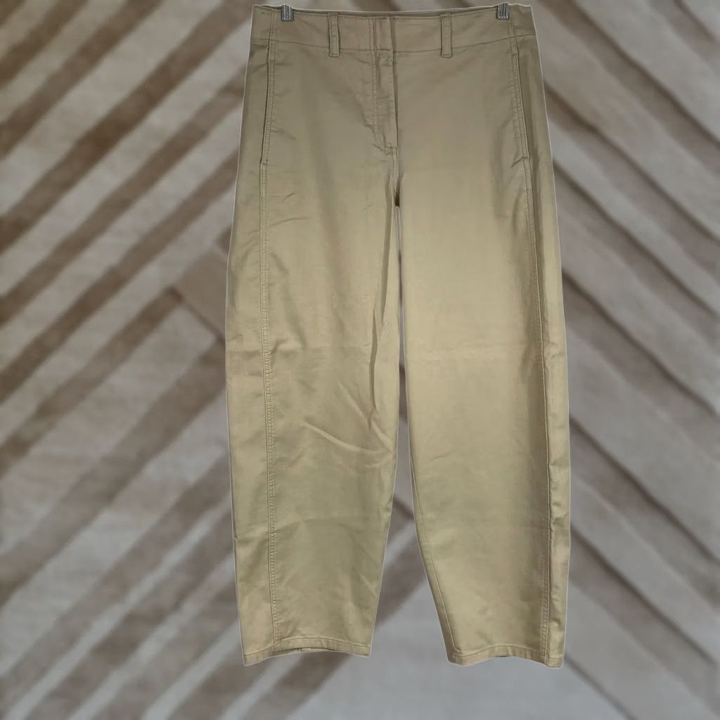 Ann Taylor VINTAGE? No. Ann Taylor Khaki Tan High Rise Wide Leg Crop Pants 10 NEW 37993078 Size 32" / US 10 / IT 46 - 1 Thumbnail