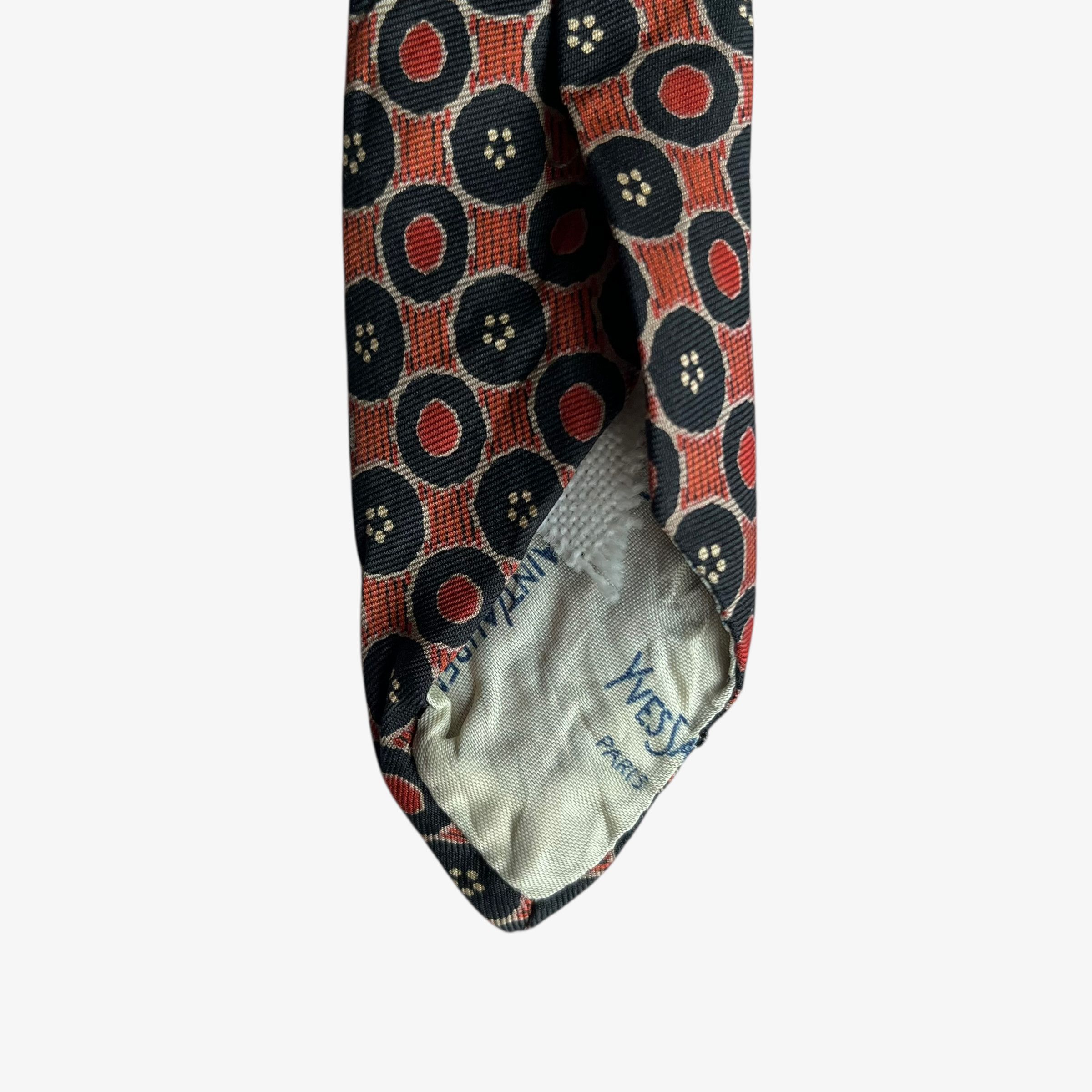 Yves Saint Laurent Vintage 80s Yves Saint Laurent YSL Geometric Print Silk Tie Size ONE SIZE - 5 Thumbnail