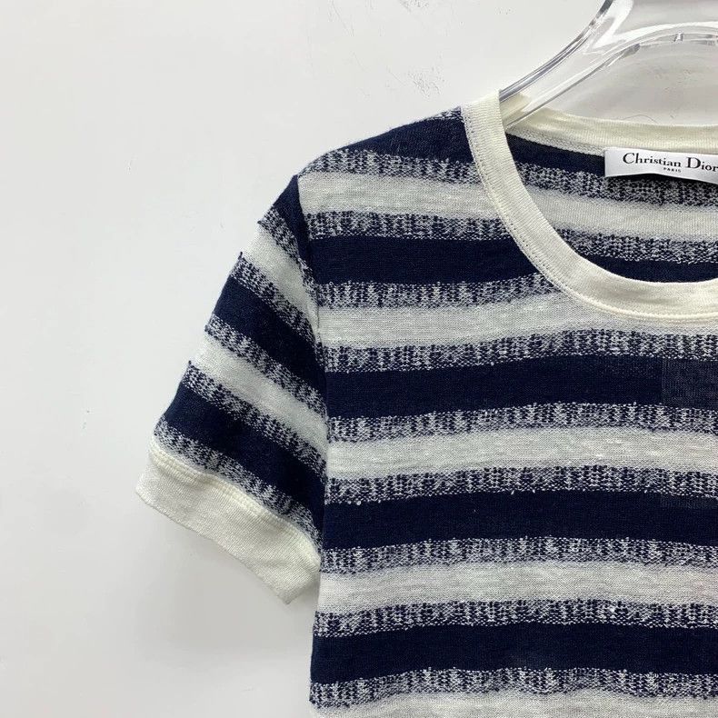 Dior Christian Dior Striped Short Sleeve TShirt-2506 Size M / US 6-8 / IT 42-44 - 3 Thumbnail
