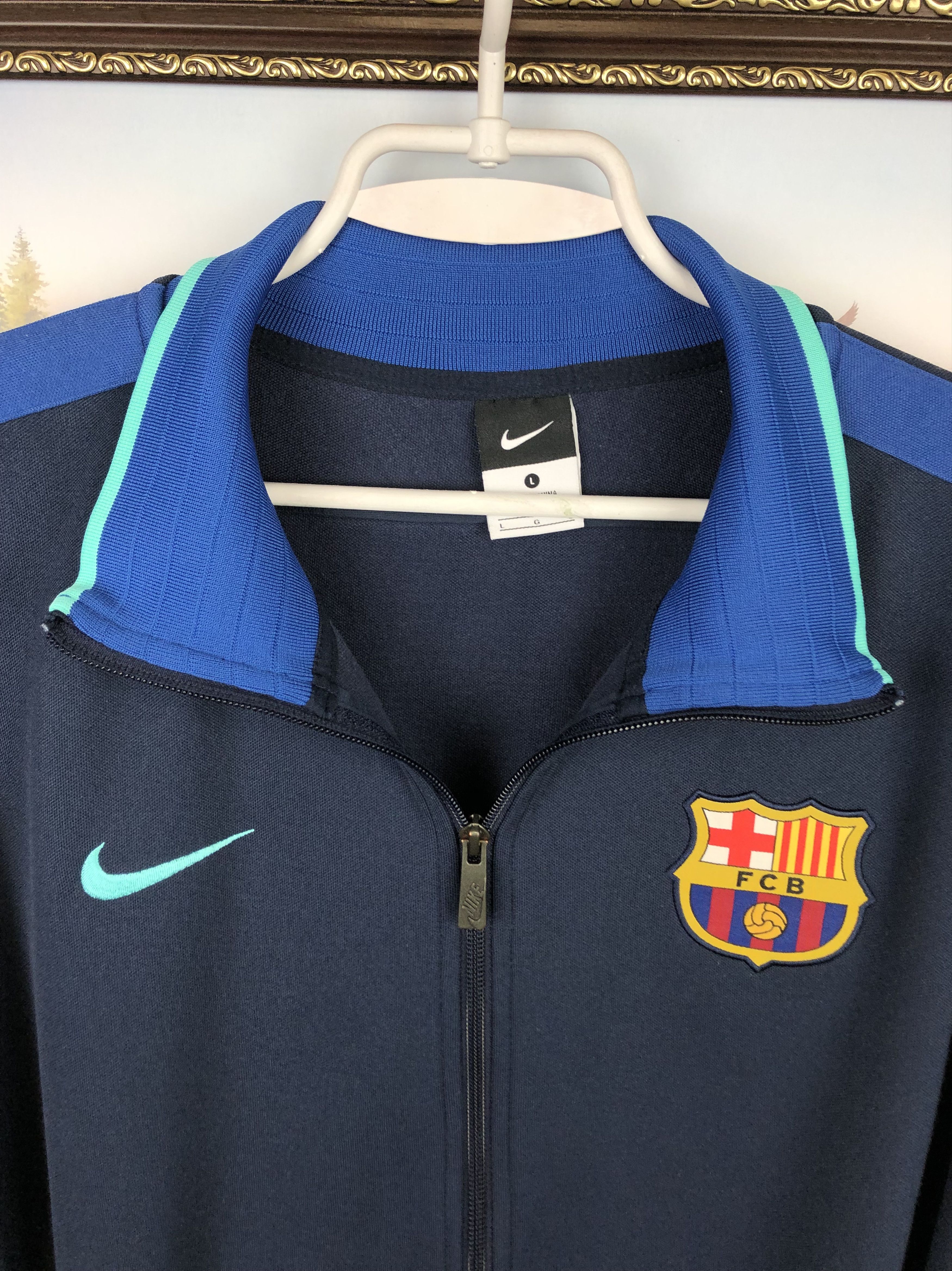 Nike Nike FC Barcelona Football Jacket Soccer Track Top Mens Zip Size US L / EU 52-54 / 3 - 3 Thumbnail