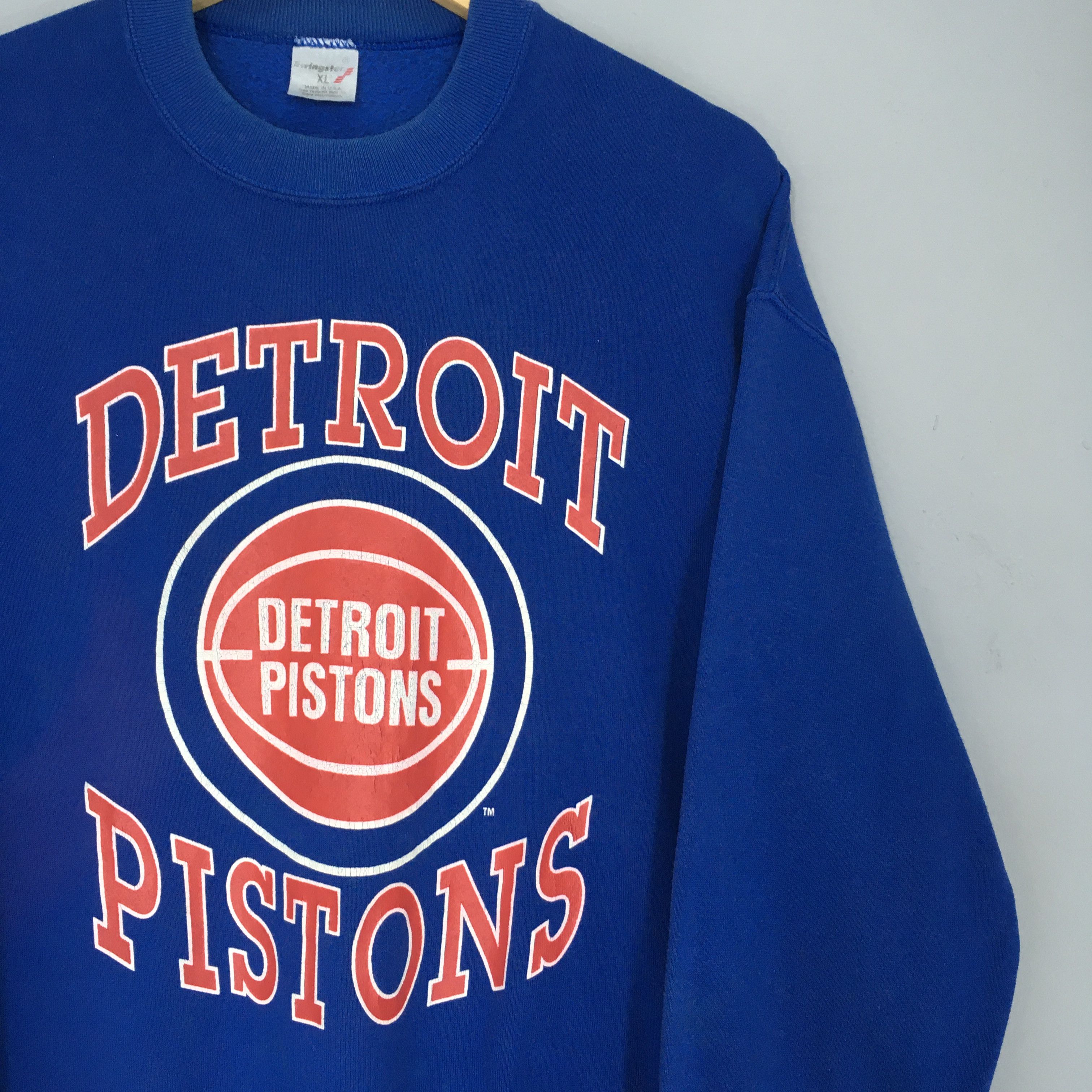 NBA × Vintage Vintage 90s Detroit Pistons NBA Sweatshirt XLarge Size US XL / EU 56 / 4 - 2 Thumbnail