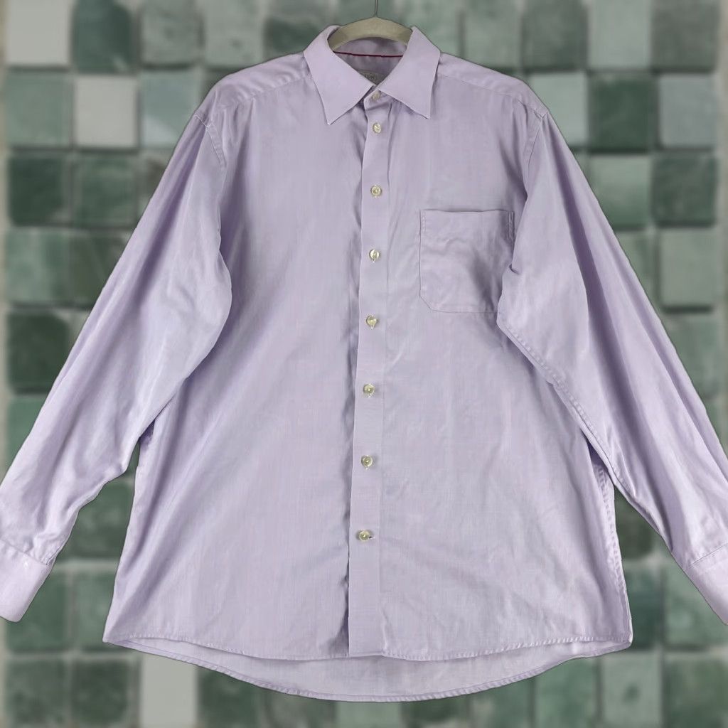 Eton Eton Purple Classic Fit Button-Up Dress Shirt Mens Long Sleeve 100% Cotton Size Large Size 42R - 1 Thumbnail