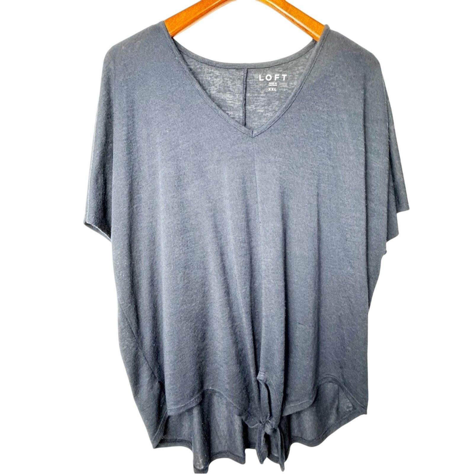 Loft Loft Navy Modal Front Tie Drapey Blouse Women’s Size XXL Size XXL / US 16-18 / IT 52-54 - 1 Thumbnail