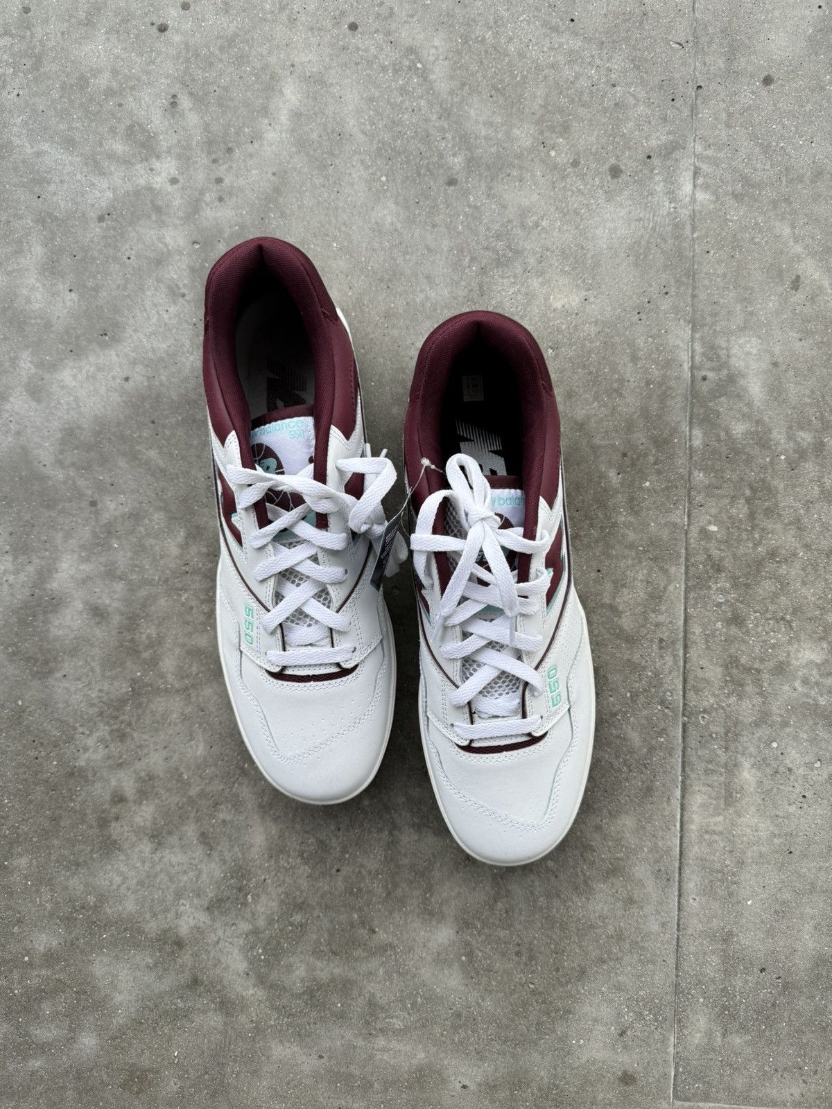 New Balance × Off-White New Balance 550 Burgundy Cyan Size US 12 / EU 45 - 2 Thumbnail