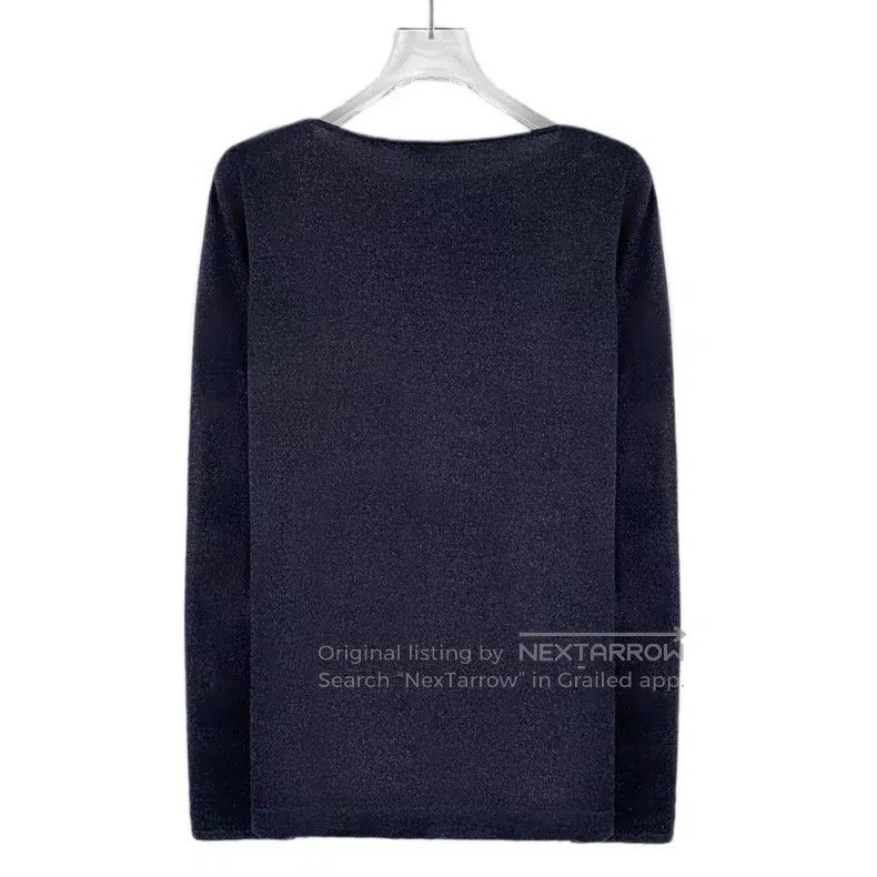 Brunello Cucinelli Brunello Cucinelli Dark blue fine glitter cashmere round-n Size S / US 4 / IT 40 - 2 Thumbnail