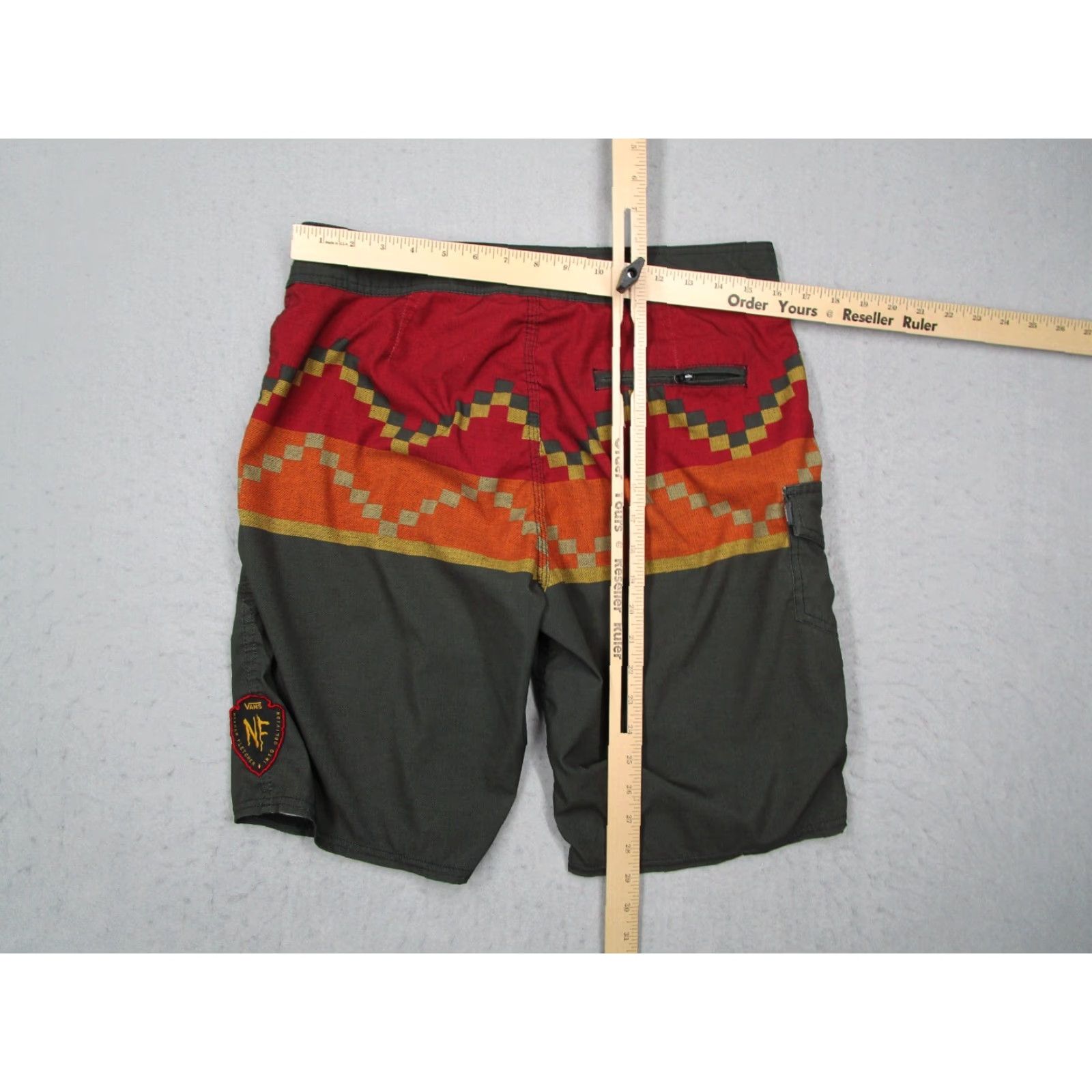 Vans VANS Board Shorts Mens 30 Gray Nathan Fletcher 10" Swim Trunks Surf Aztec Logo Size US 30 / EU 46 - 7 Thumbnail