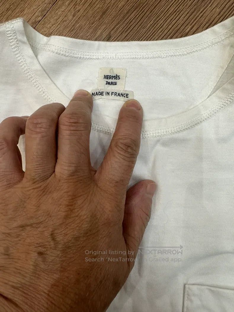 Hermes Hermes White Short Sleeve T-Shirt with Fine Embroidery Pat Size XS / US 0-2 / IT 36-38 - 3 Thumbnail