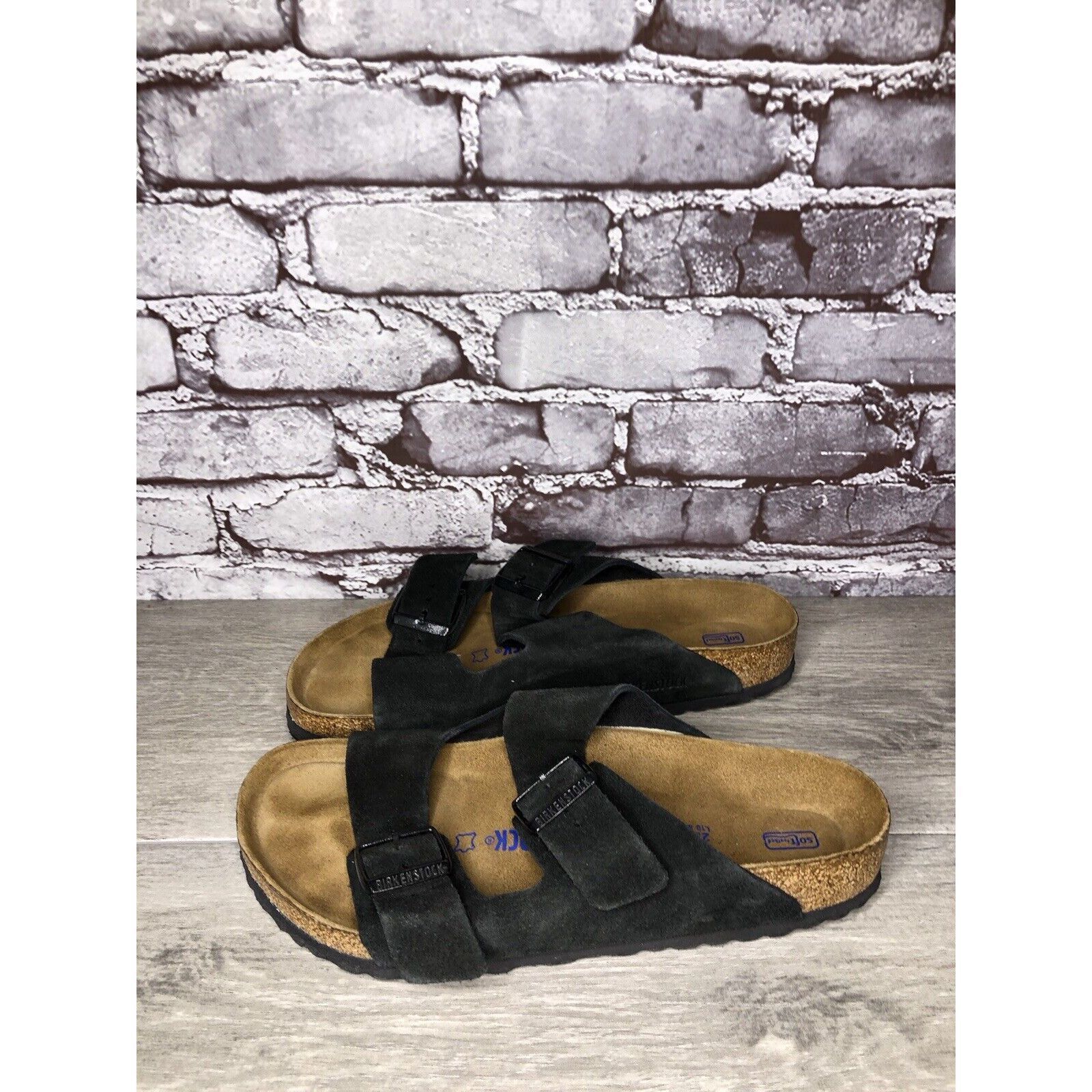 Birkenstock Birkenstock Arizona Black Suede Leather Strap Slides Sandals Size US 10 / IT 40 - 7 Thumbnail