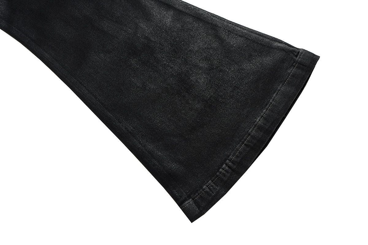 Jean × Vintage RO Ribbons Matte Coated Stretch Black Flared Jeans Size US 29 - 9 Thumbnail