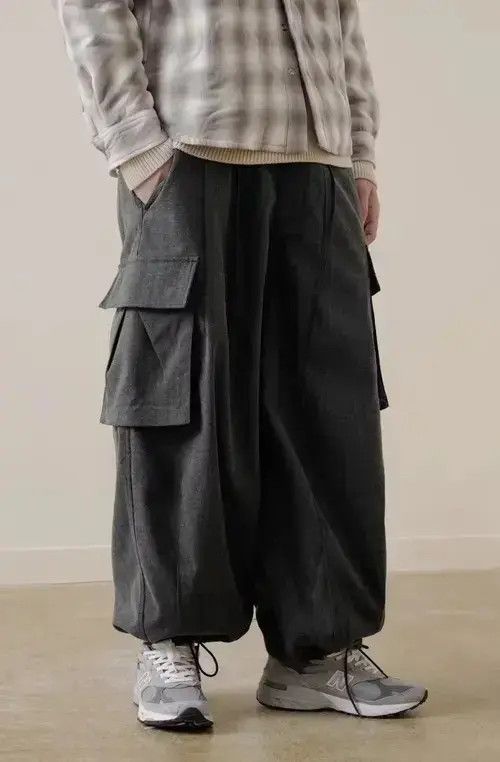 Japanese Brand × Jean 20AW Indigo Union Japan Dark Grey Oversized Jogger Pants Size US 30 / EU 46 - 3 Thumbnail