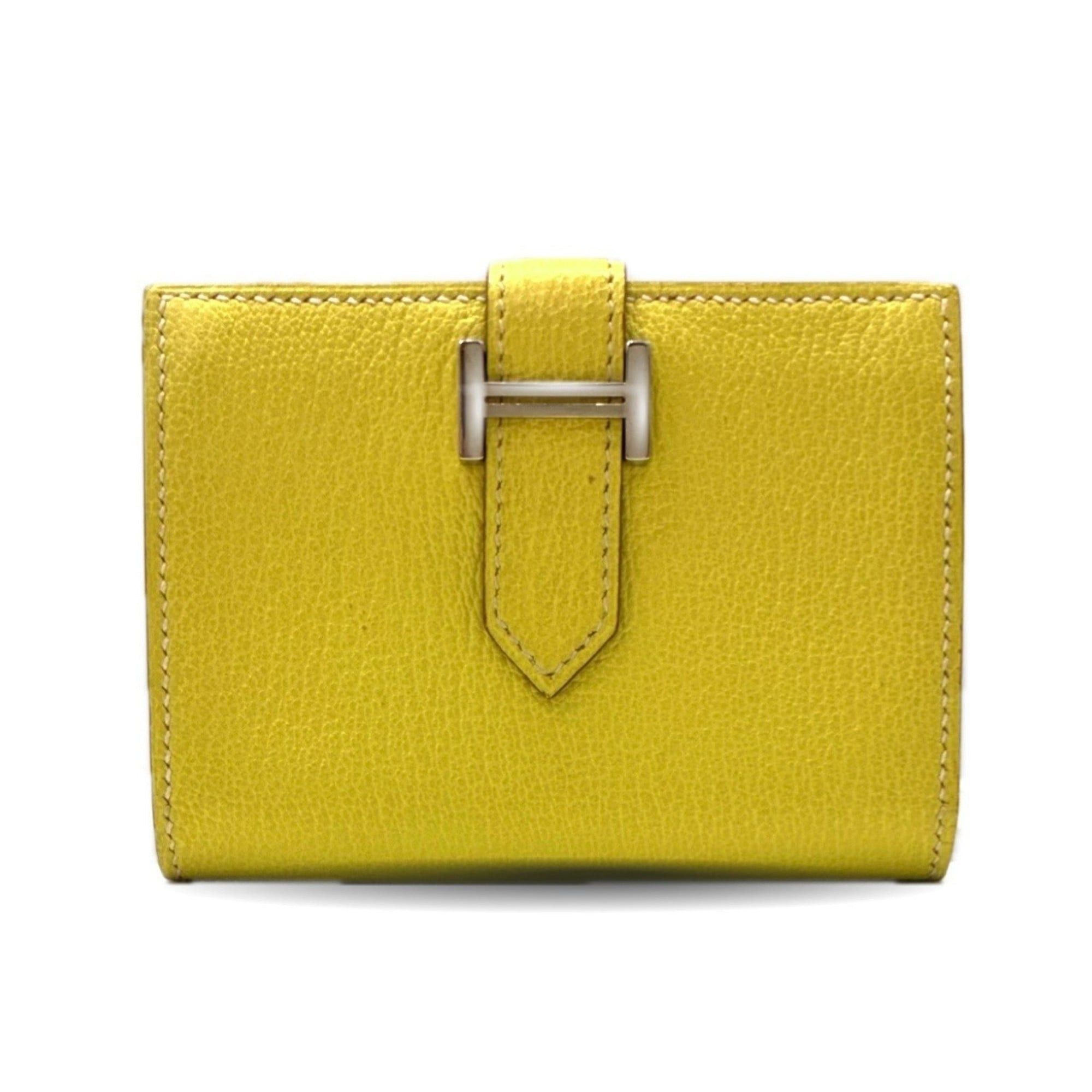 Hermes Hermes Bearn Card Case, Yellow Chevre Holder, O Stamp, HERMES Size ONE SIZE - 1 Thumbnail
