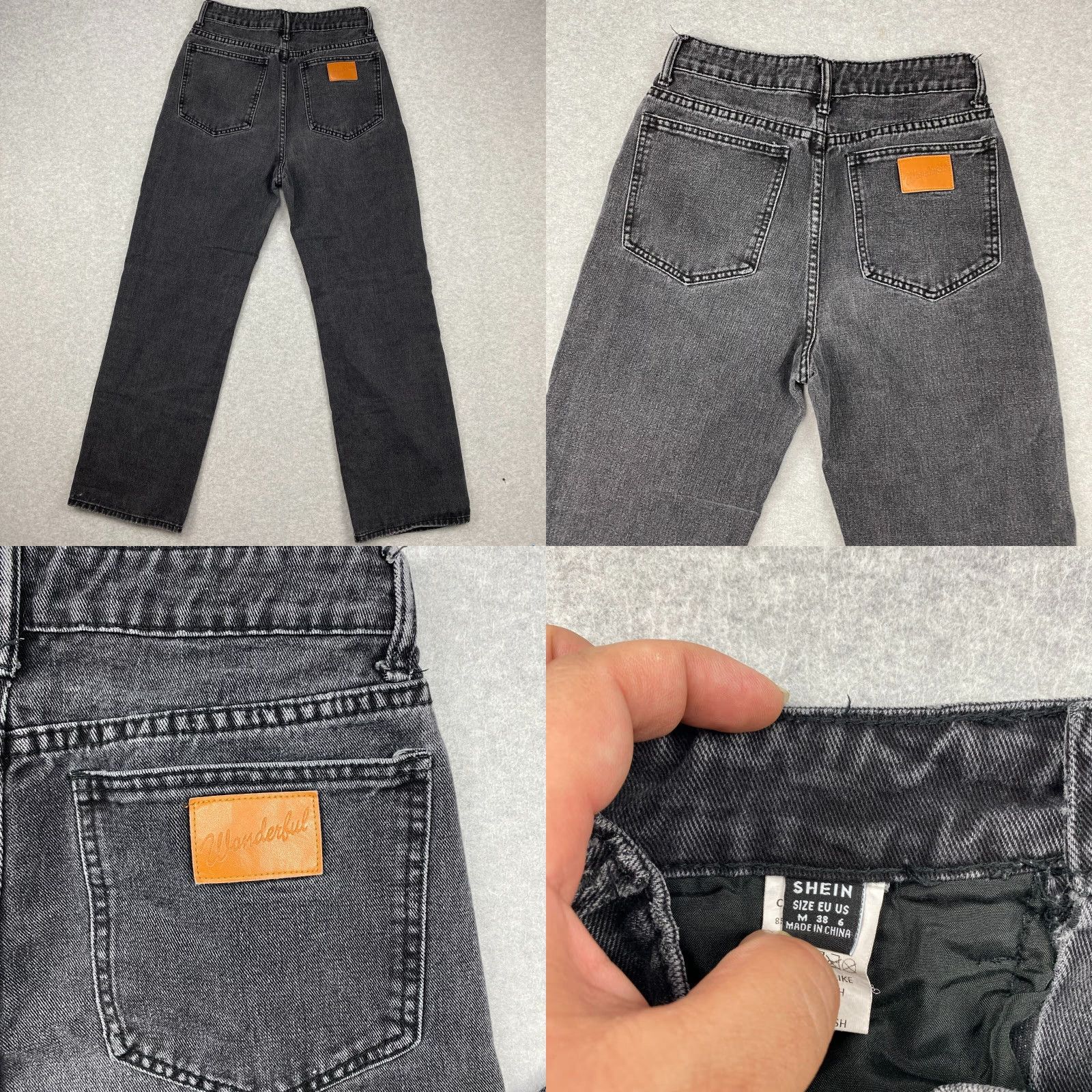Shein Shein Wonderful Jeans Womens M Black Hi-Rise Wide-Leg Distressed Denim Size 32" / US 10 / IT 46 - 9 Thumbnail