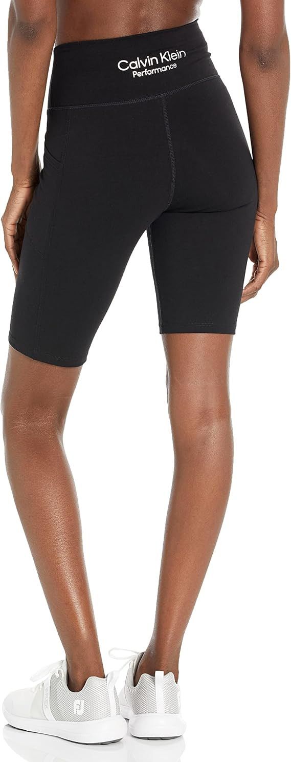 Calvin Klein Calvin Klein Women's Performance Bike Shorts - Black - Large Size 30" / US 8 / IT 44 - 2 Thumbnail