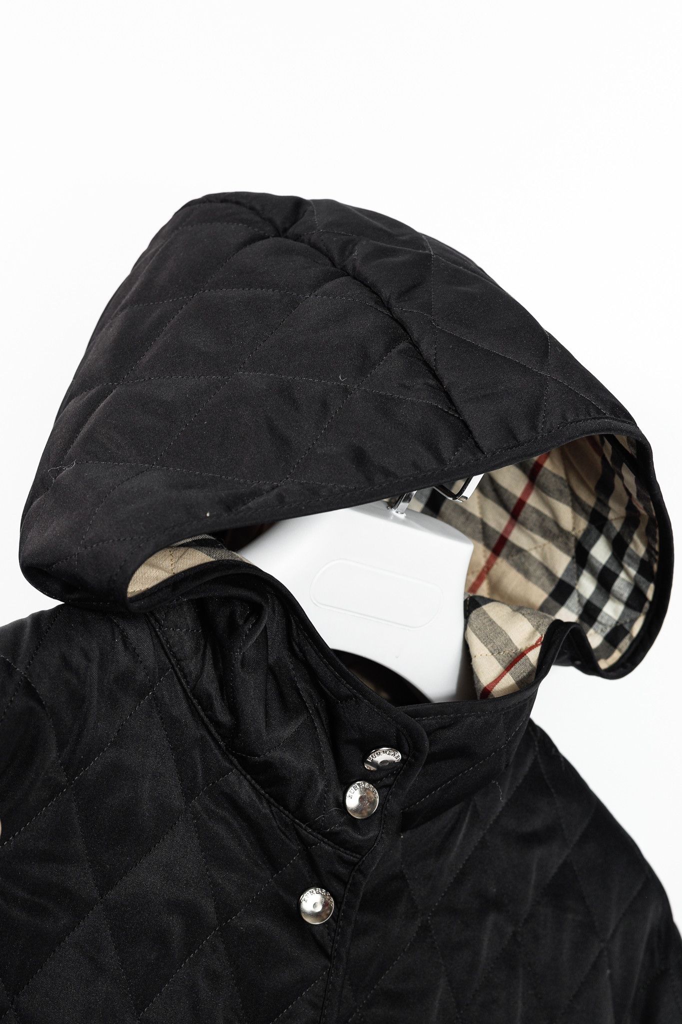 Burberry Burberry Black Quilted Hooded Long Jacket Size L / US 10 / IT 46 - 10 Thumbnail