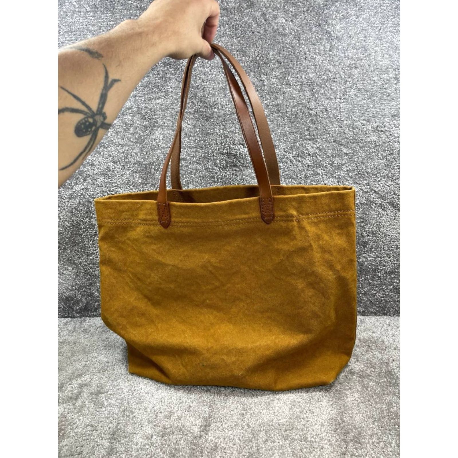 Madewell Madewell Bags Shoulder Brown Leather Inner Zip Pocket Double Handle Strap Medium Womens Brown Leather Shoulder Bag Size ONE SIZE - 3 Thumbnail