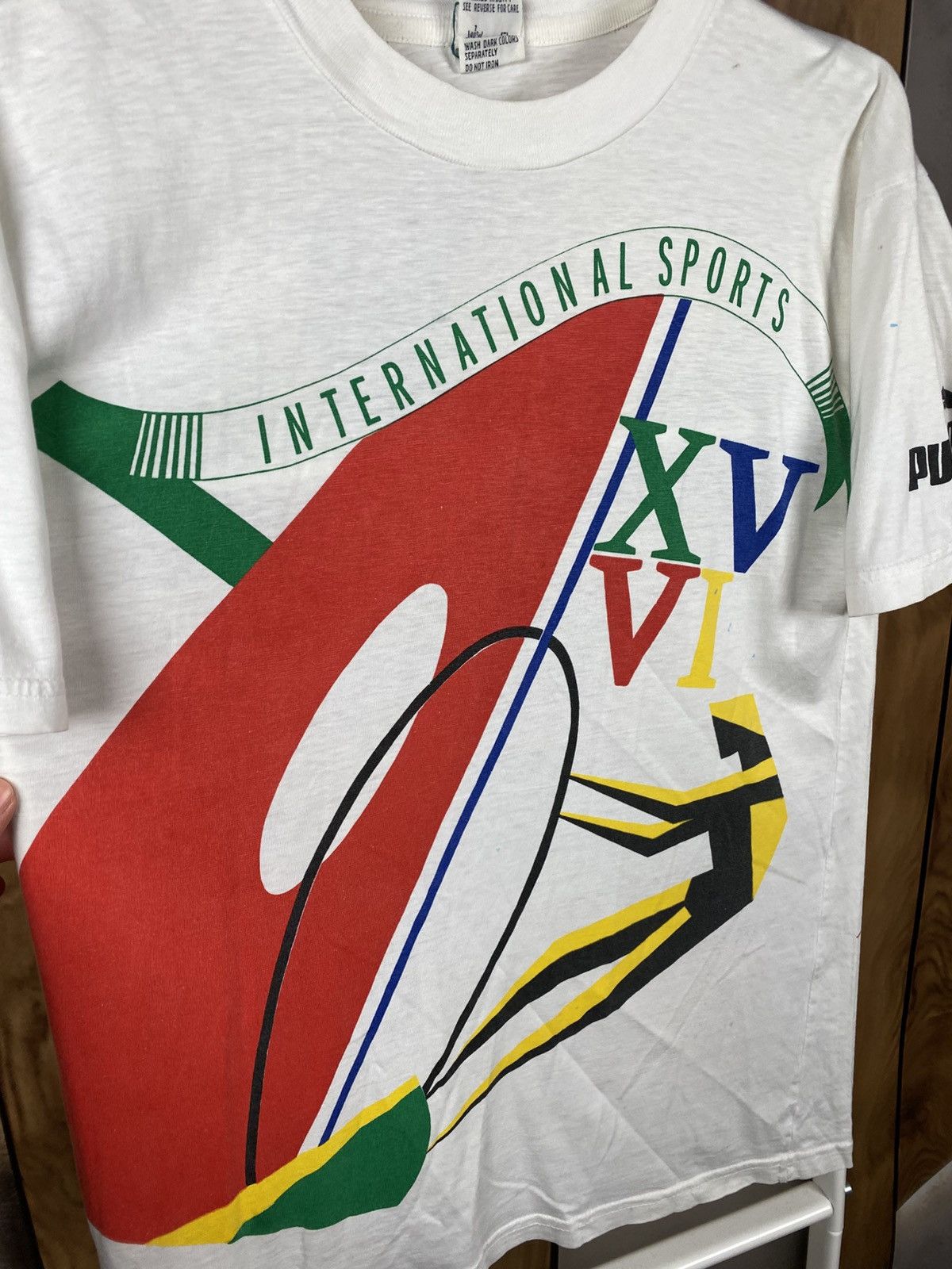 Puma 🕊️Vintage 1988 T-Shirt Puma International Sports Game Tee🕊️ Size US S / EU 44-46 / 1 - 3 Thumbnail