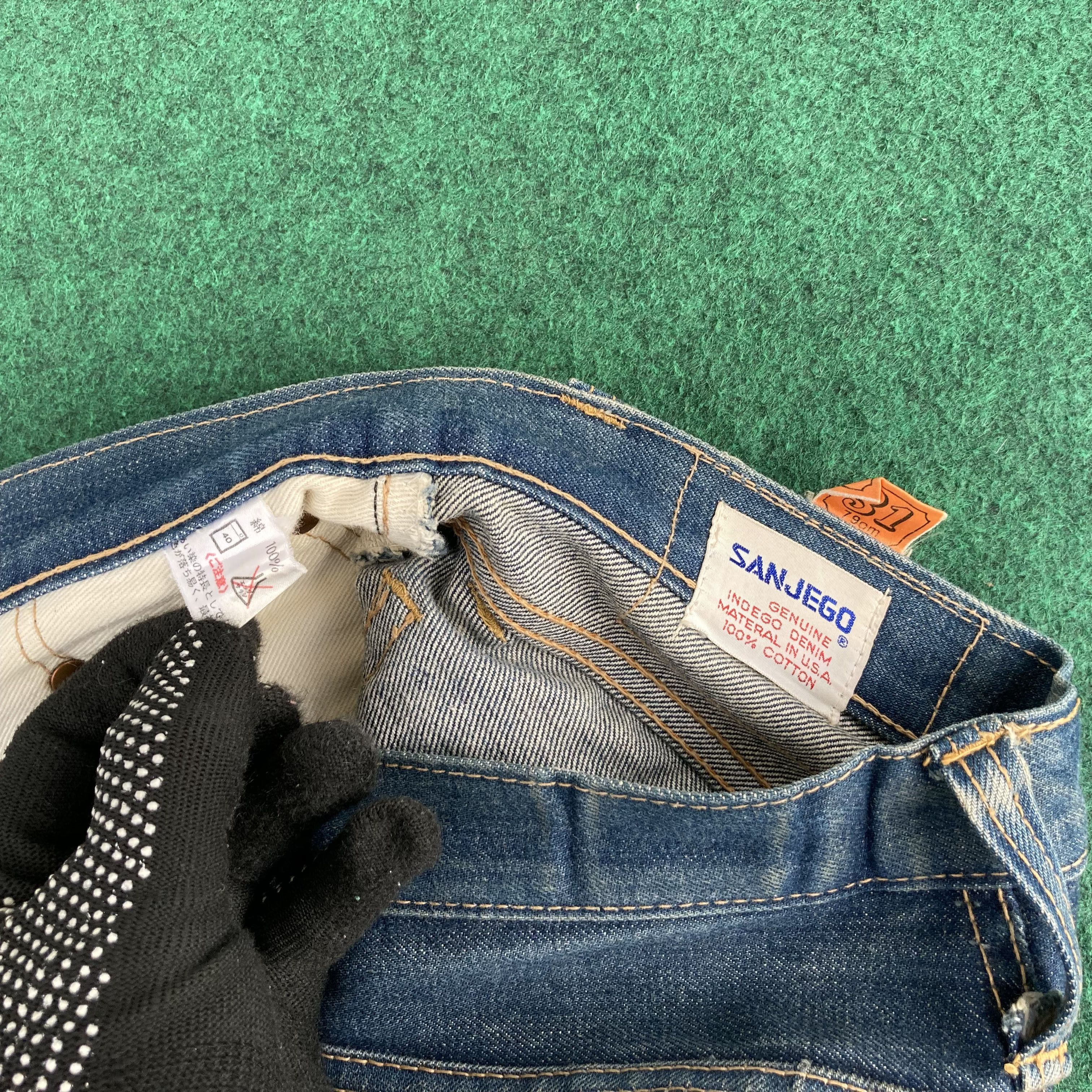 Japanese Brand × Vintage 31x32 Vtg Sanjego Denim Bootcut Faded Stains Jeans Size US 31 - 5 Thumbnail