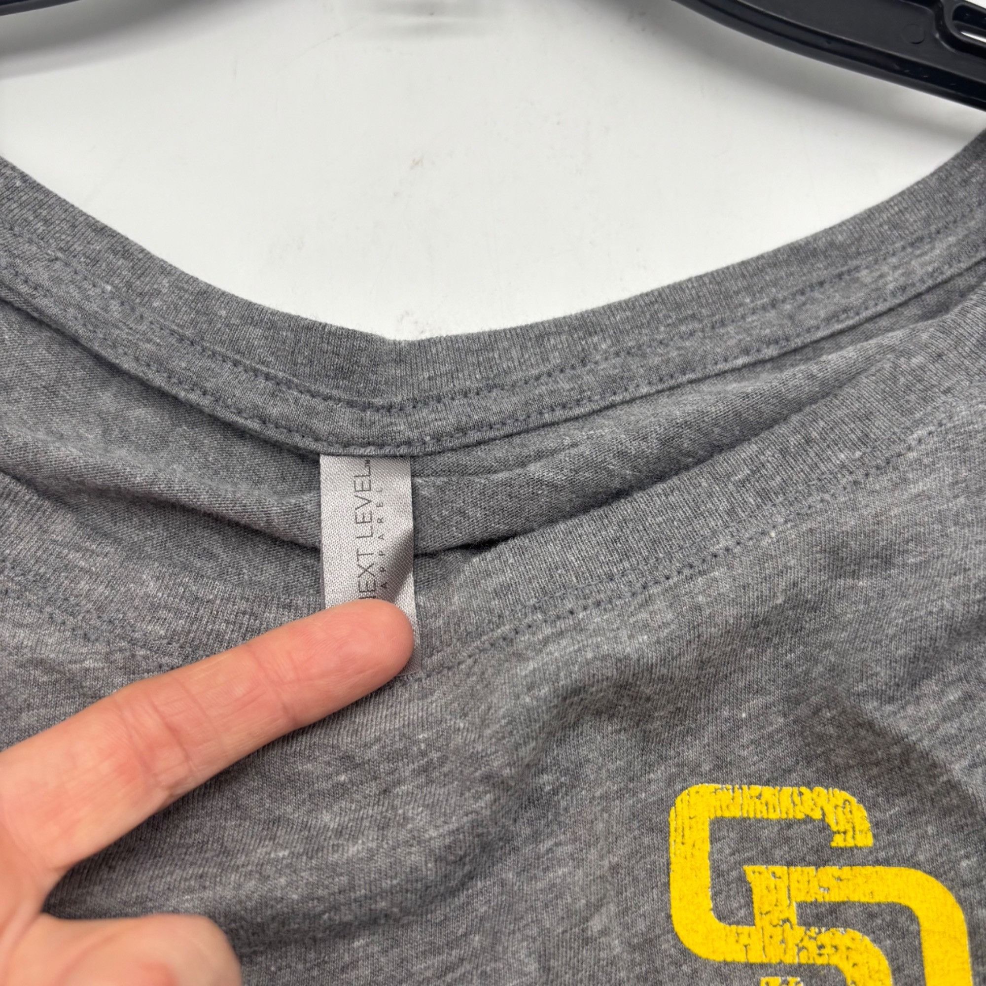 Next Level Apparel San Diego Padres Womens Long Sleeve Gray T-Shirt By Next Lev Size L / US 10 / IT 46 - 8 Thumbnail