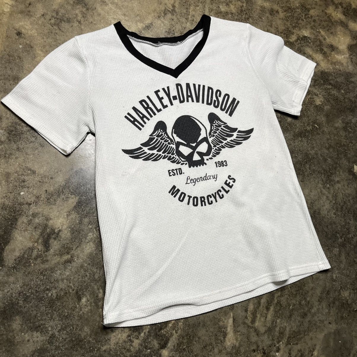 Harley Davidson vintage y2k harley davidson biker waffle knit tshirt Size US M / EU 48-50 / 2 - 3 Thumbnail