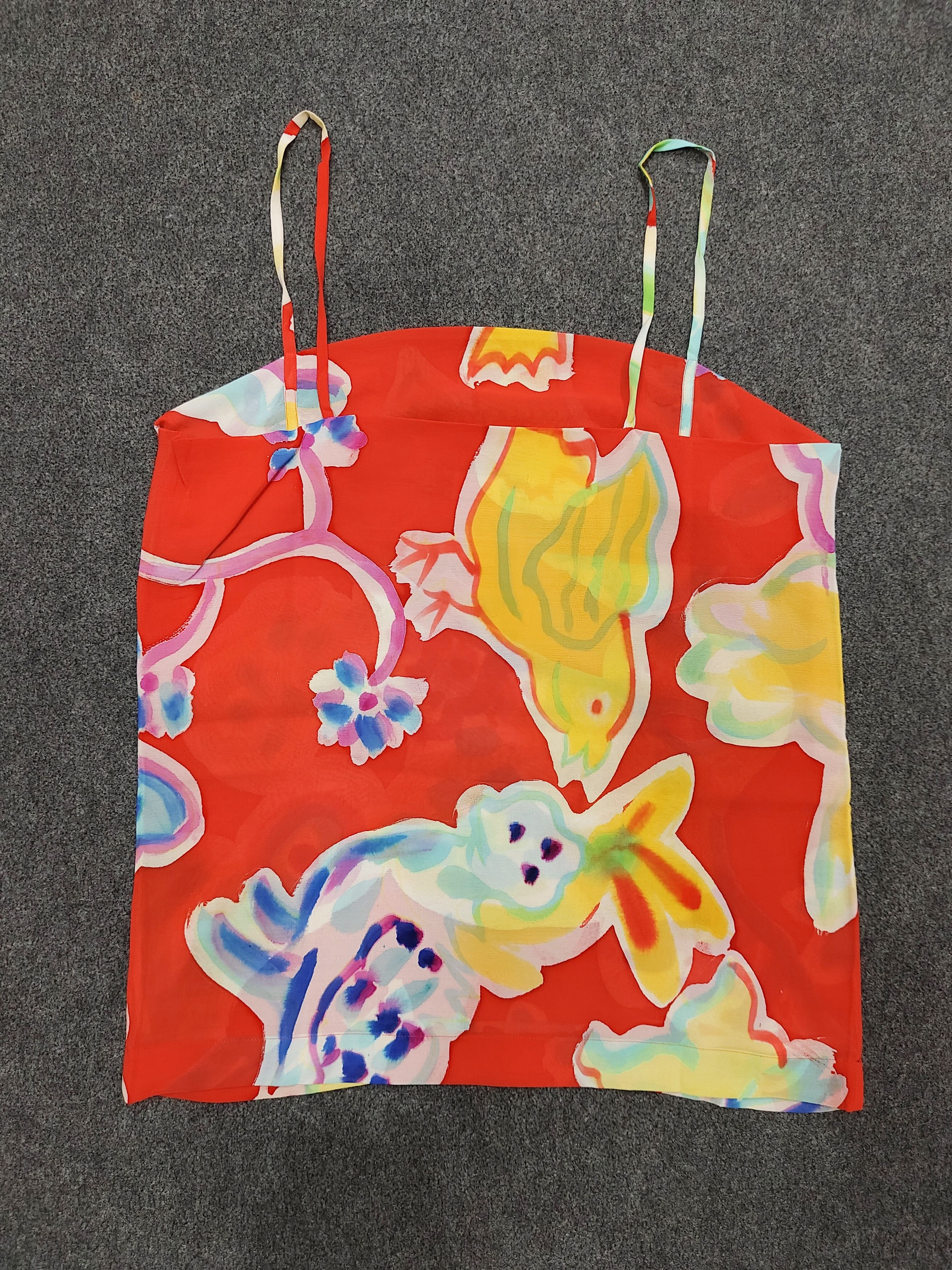 Issey Miyake SAMPLE🔥Issey Miyake Archived Abstract Floral Bird Camisole Size M / US 6-8 / IT 42-44 - 3 Thumbnail