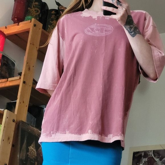 Diesel Diesel 2 Tones Of Pink Oversized Short Sleeve Tshirt - S Size US S / EU 44-46 / 1 - 7 Thumbnail