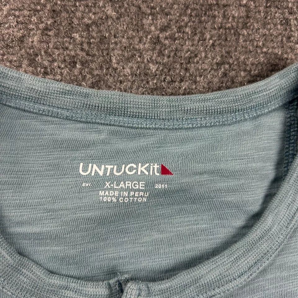 UNTUCKit UnTuckit Shirt Mens XL Henley Casual 100% Cotton Peru Adults Size US XL / EU 56 / 4 - 3 Thumbnail