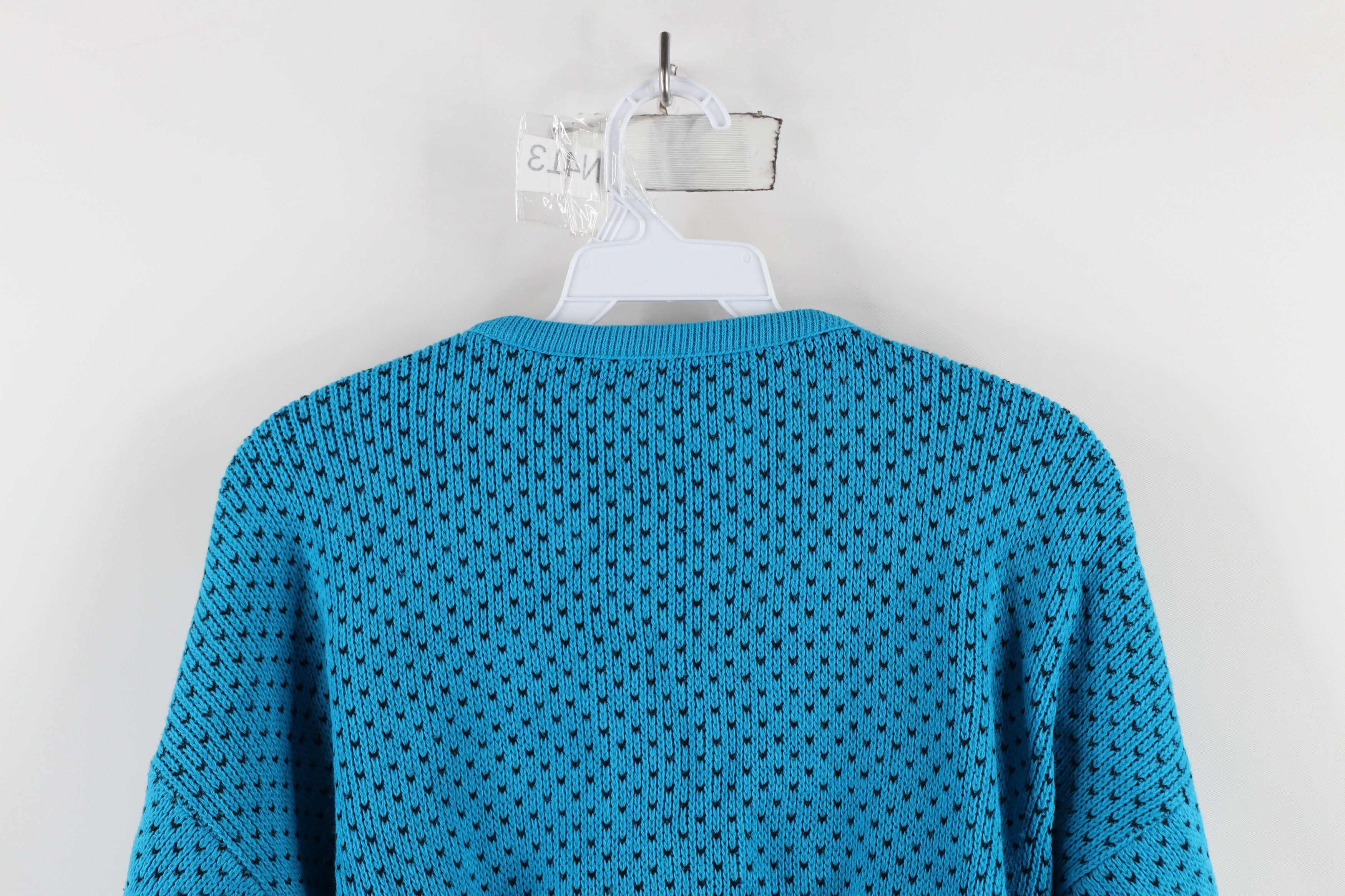 Vintage Vintage 90s Streetwear Flower Geometric Knit Mom Sweater Size XL / US 12-14 / IT 48-50 - 10 Thumbnail