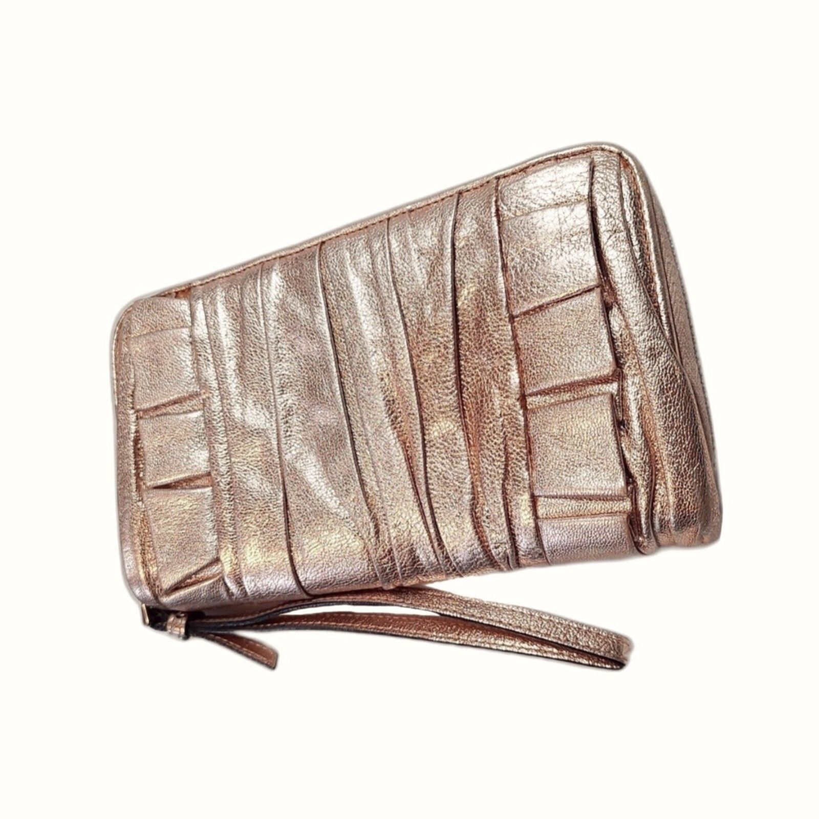 Dolce & Gabbana Dolce & Gabbana RARE Rose Gold Leather Ruffle Zippy Wallet Size ONE SIZE - 13 Thumbnail