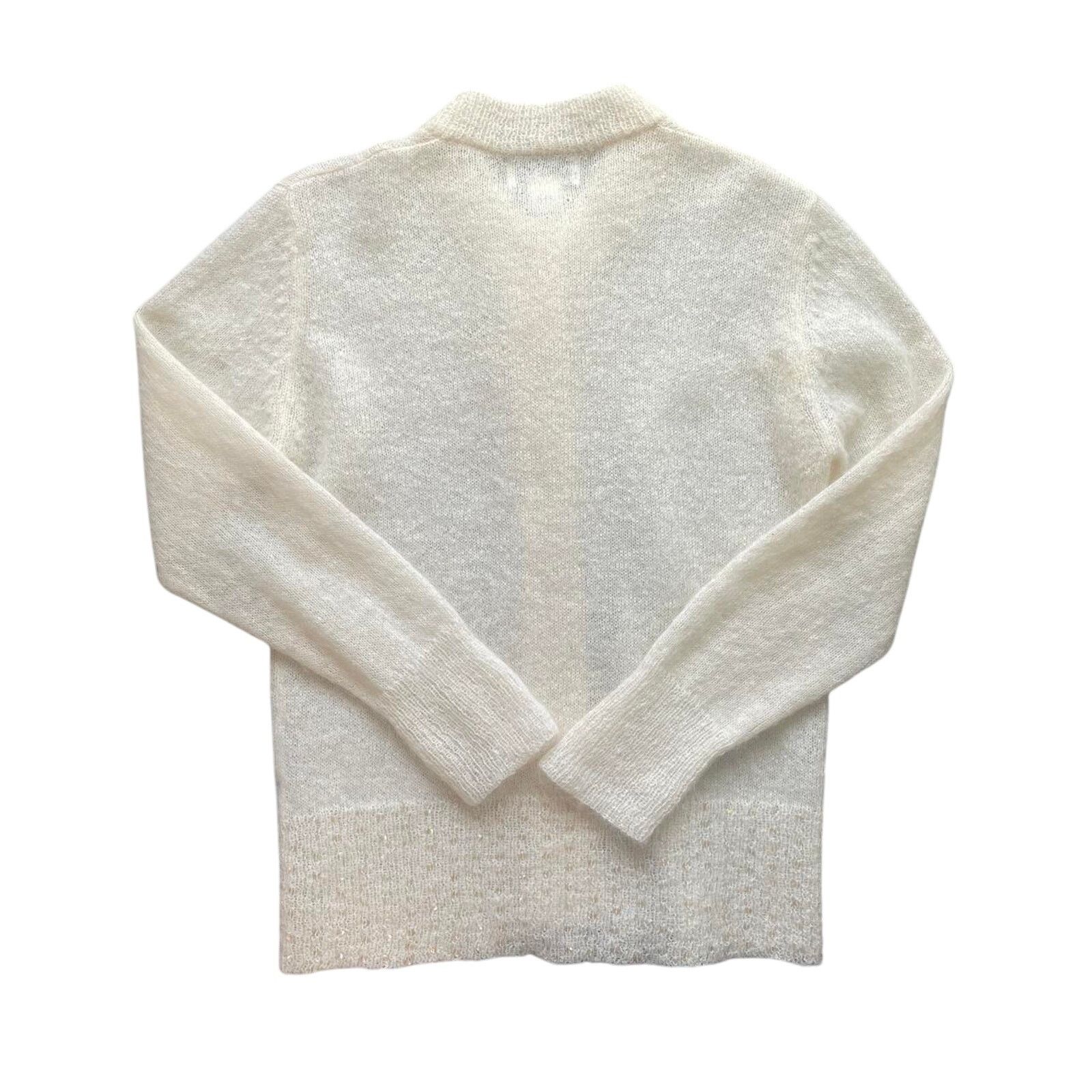 Vintage Vintage Cream and Sequin Mohair cardigan from Silk Club. Size S / US 4 / IT 40 - 2 Thumbnail