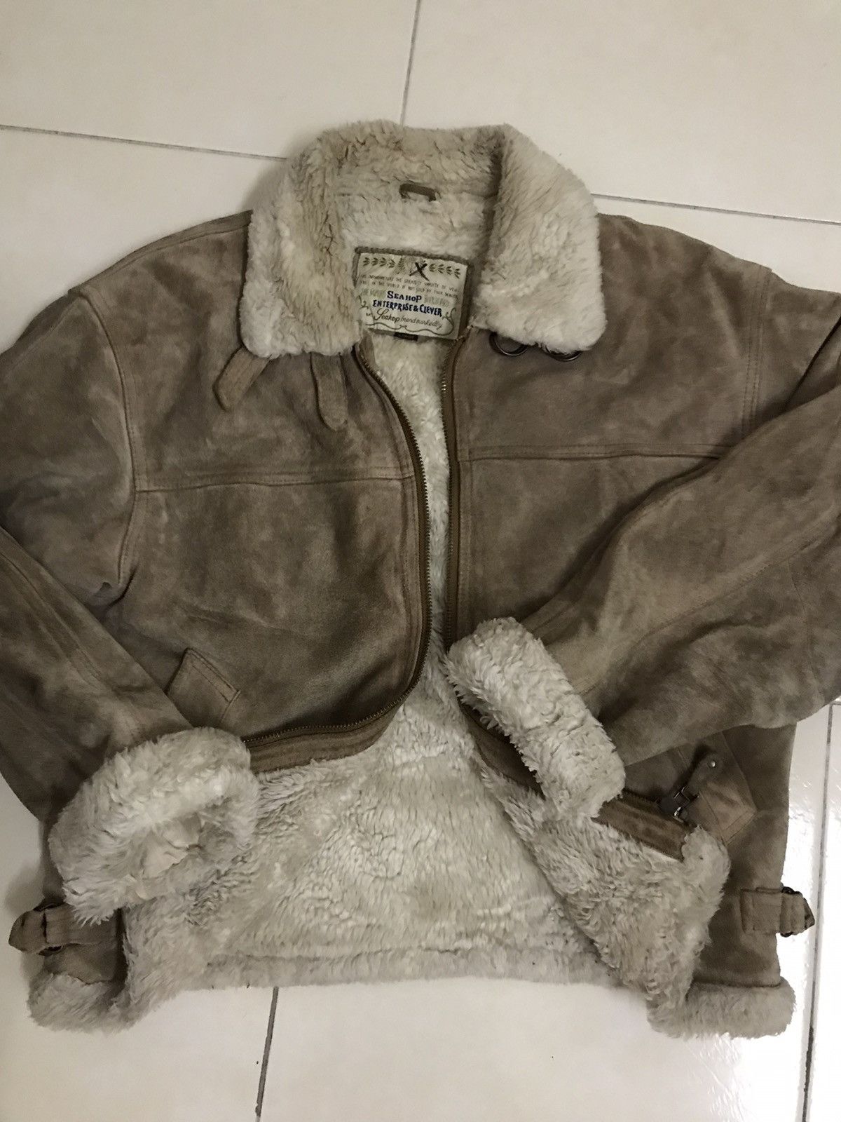 Japanese Brand Vintage Seahop Suede Leather Sherpa Jacket Size US M / EU 48-50 / 2 - 11 Thumbnail
