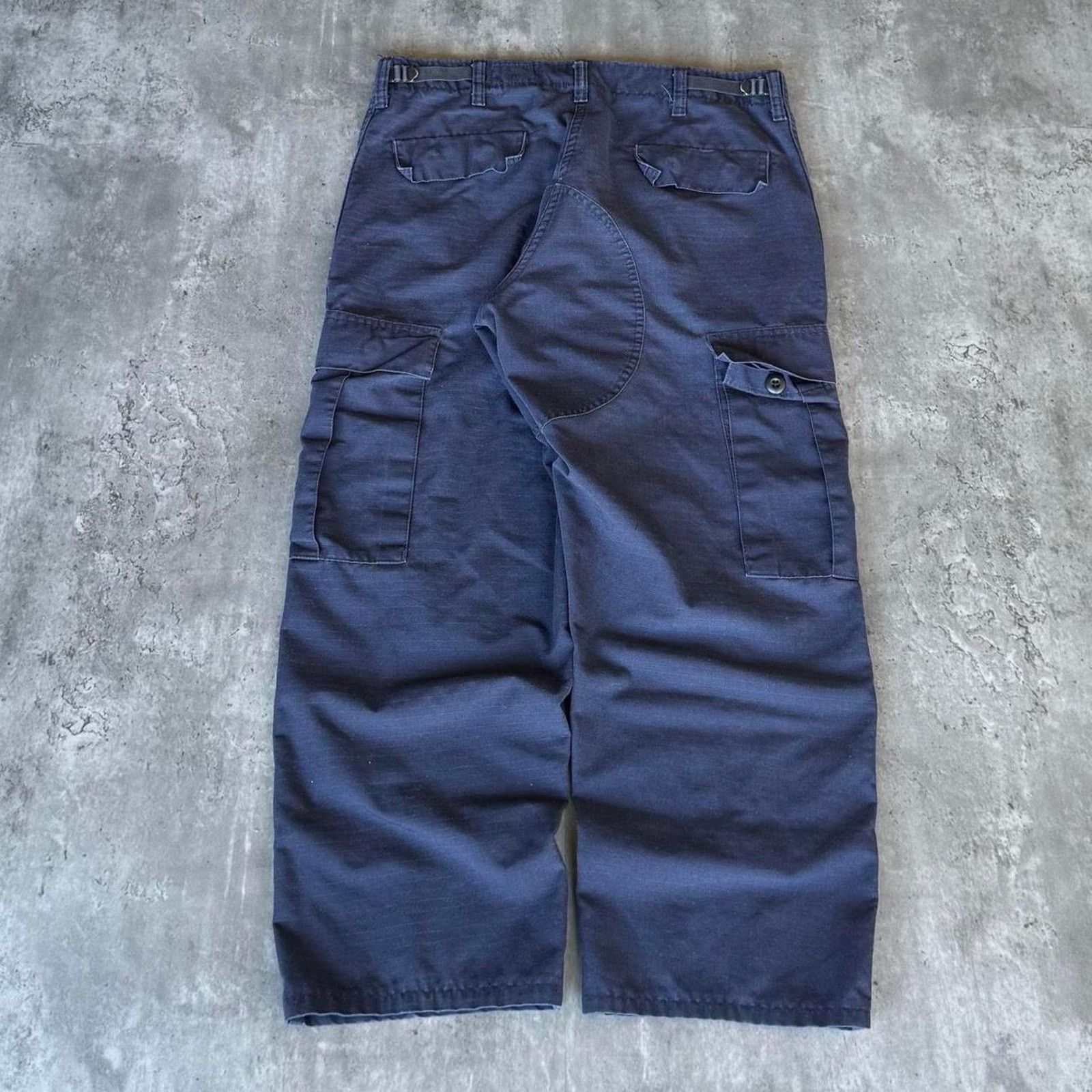 Carhartt × Vintage Vintage Y2K Faded Navy Carhartt Style Baggy Cargo Pants Size US 34 / EU 50 - 2 Thumbnail