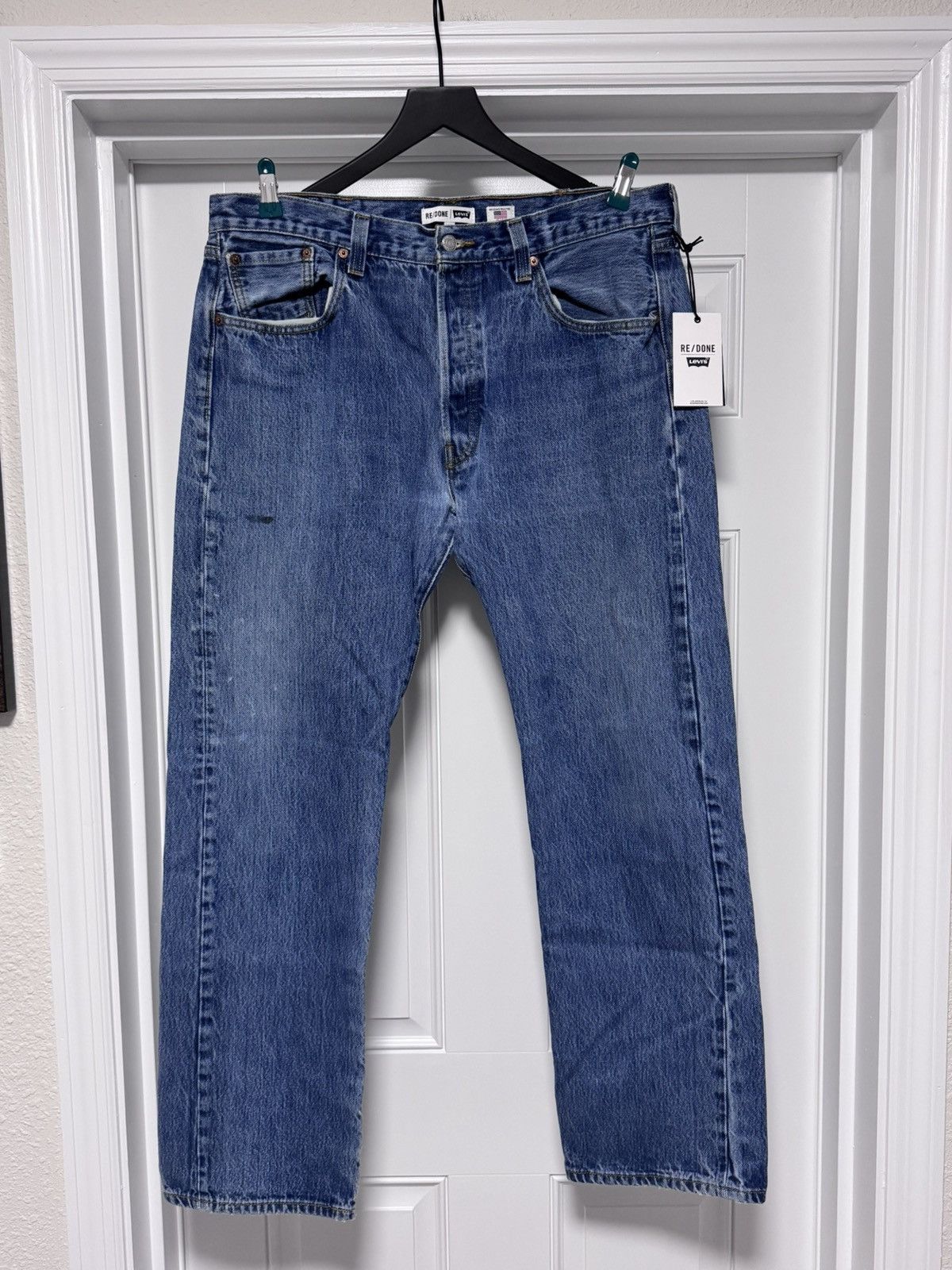 RE/DONE NWT RE/DONE Men’s 1401 Straight Leg Jeans – Worn In Blue Size US 36 / EU 52 - 1 Thumbnail