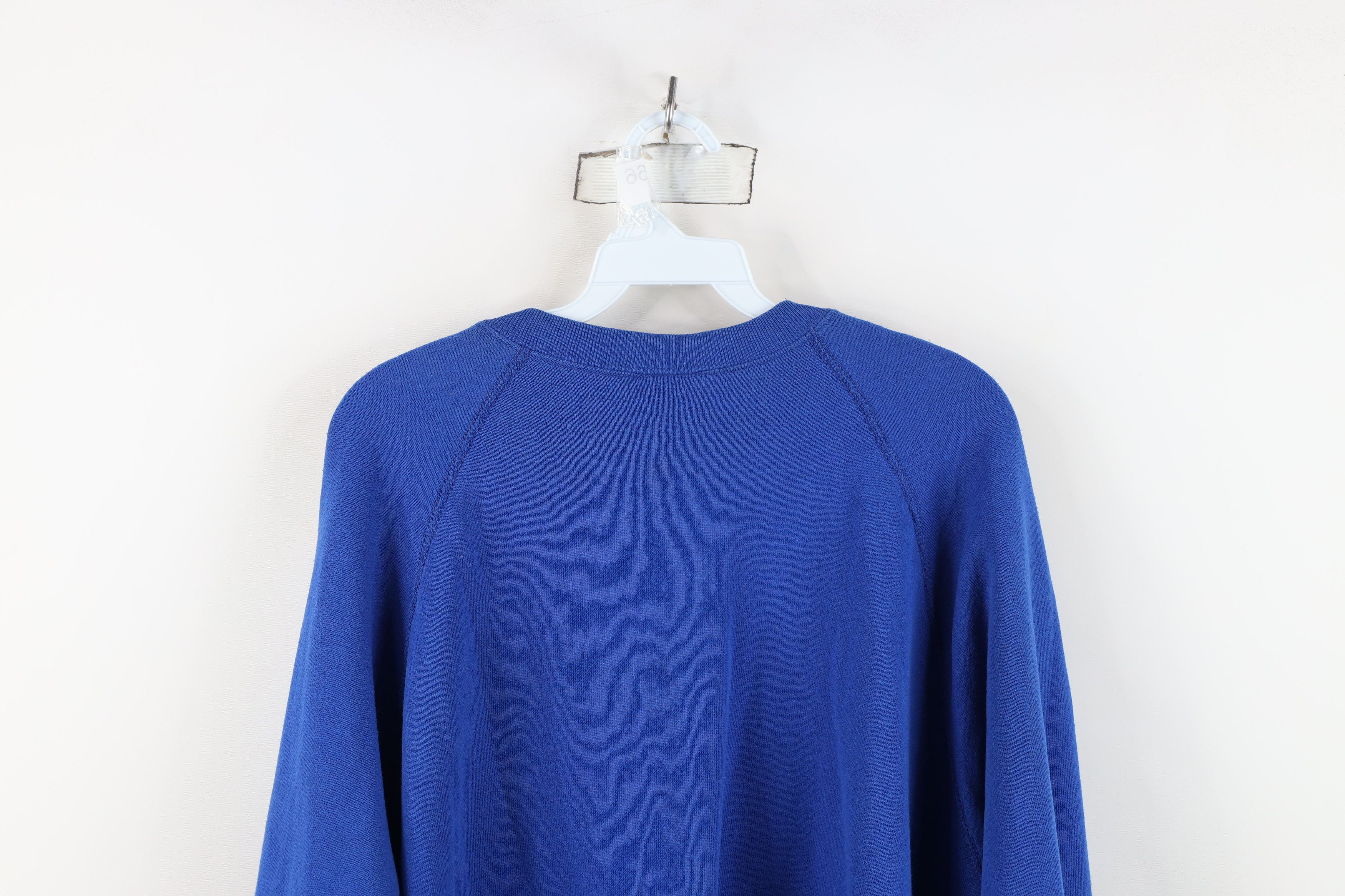 Vintage Vintage 90s Streetwear Crewneck Sweatshirt Royal Blue USA Size US XL / EU 56 / 4 - 10 Thumbnail