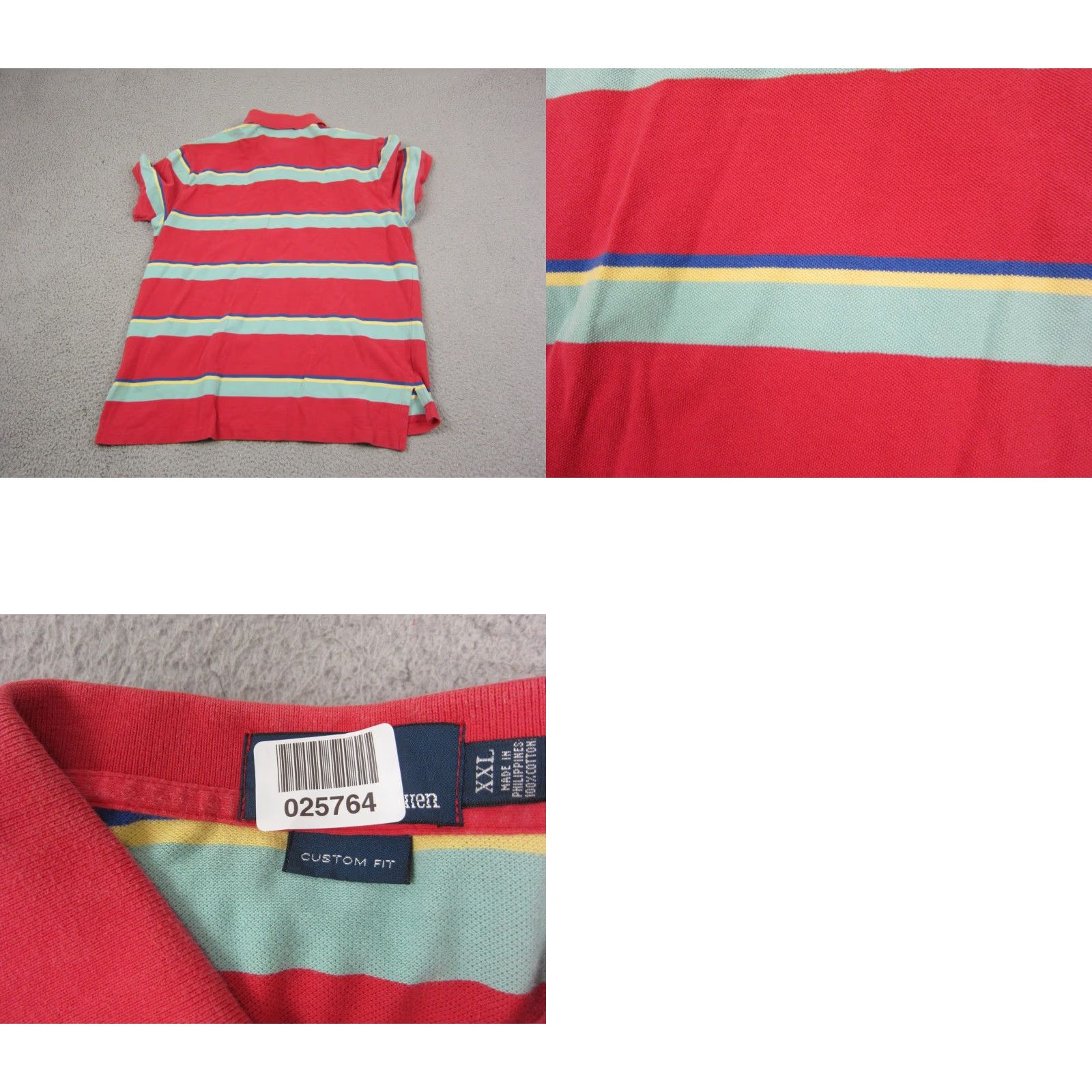 Polo Ralph Lauren VINTAGE Polo Ralph Lauren Polo Shirt Mens 2XL XXL Red Green Striped Pony Golf Size US XXL / EU 58 / 5 - 8 Thumbnail