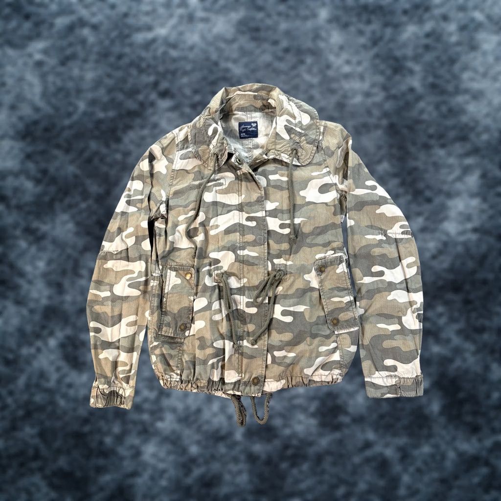 American Eagle Outfitters VINTAGE American Eagle Outfitters Jacket Womens M Brown Camouflage Cargo Bomber Military 90s Canvas Cotton Mid-Length Womens Size M / US 6-8 / IT 42-44 - 1 Thumbnail