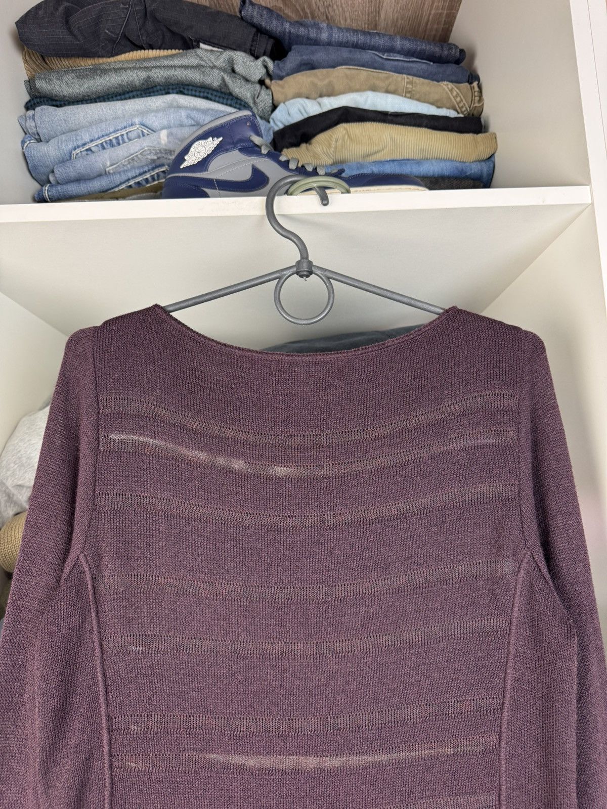 Sarah Pacini Sarah Pacini Italy Merino Wool Blend Striped Sweater Top OS Size ONE SIZE - 18 Thumbnail