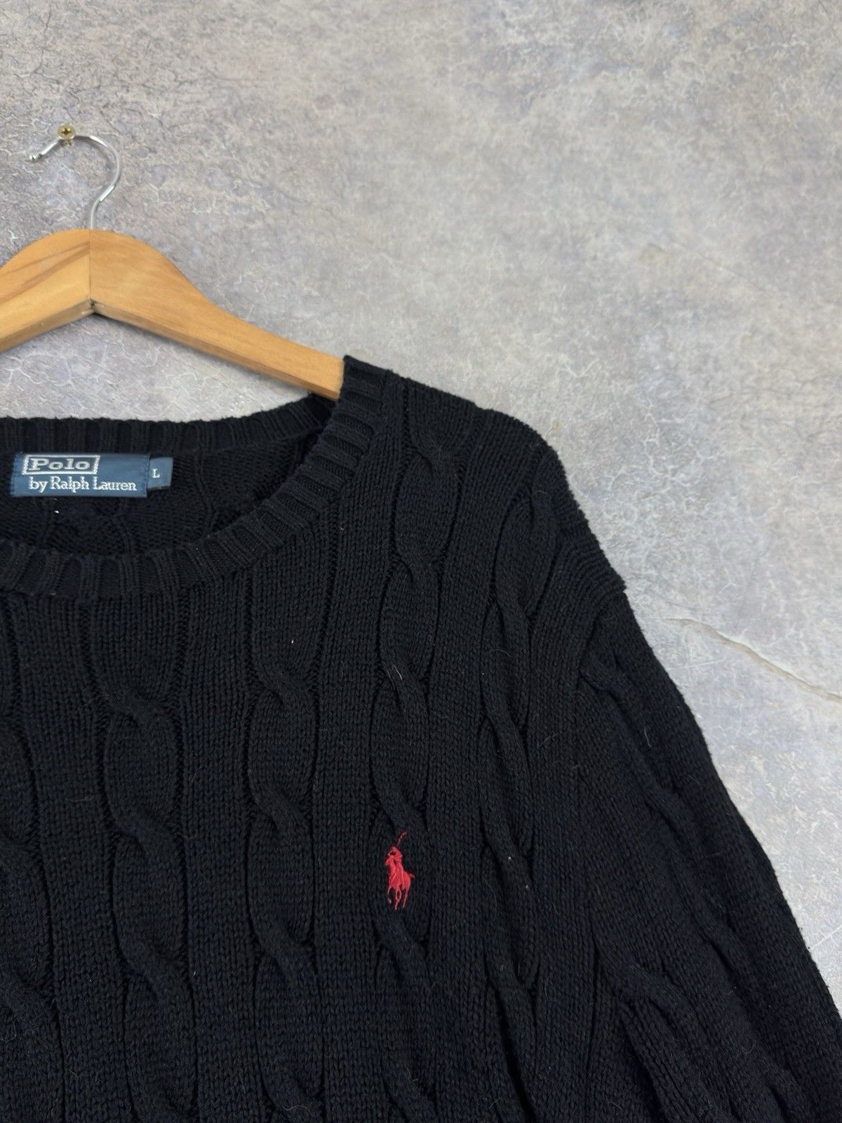 Polo Ralph Lauren POLO RALPH LAUREN Vintage Black Knit Crewneck Sweaters Size US L / EU 52-54 / 3 - 4 Thumbnail