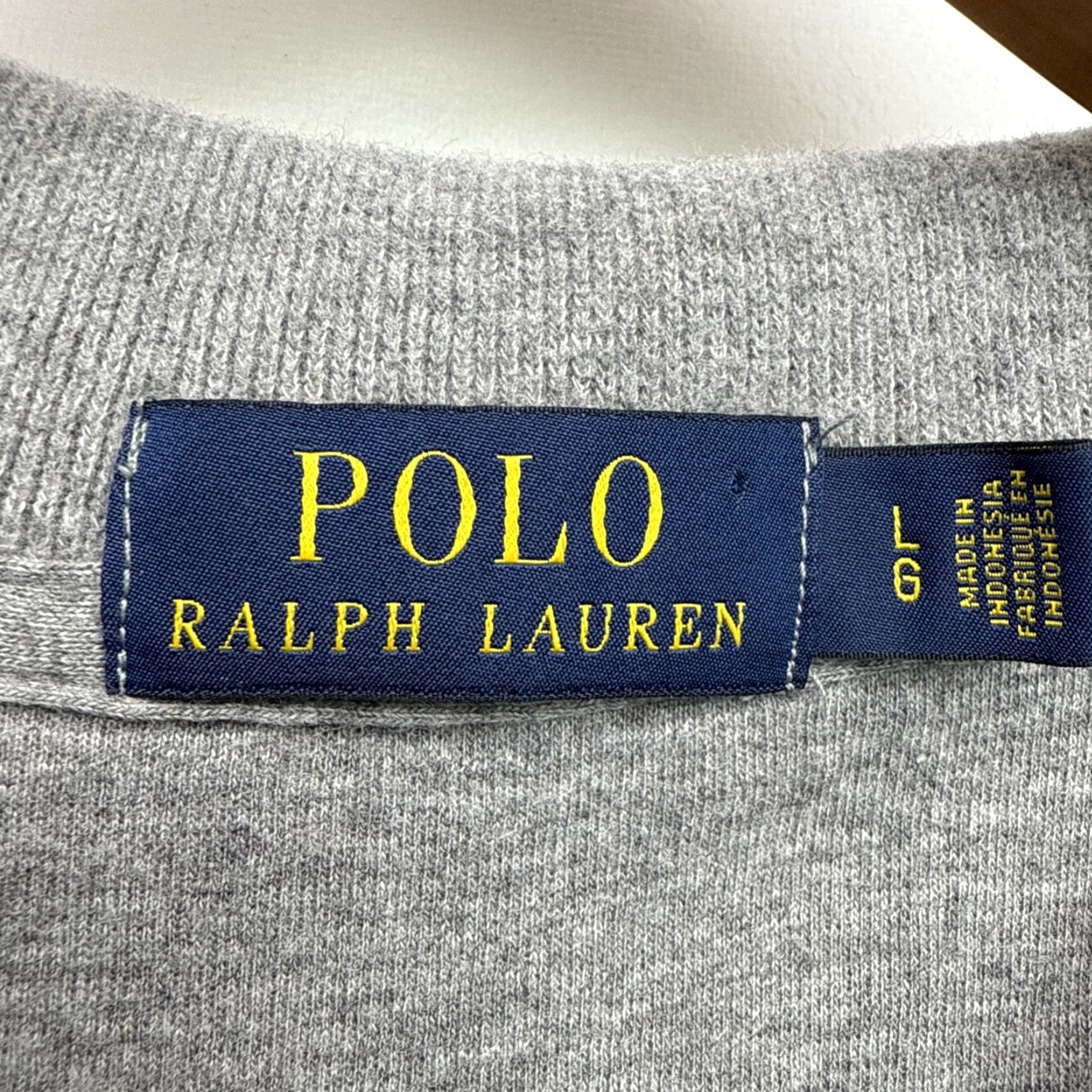 Polo Ralph Lauren Polo Ralph Lauren Mens Sweater 1/4-Zip Gray L 100% Cotton Size US L / EU 52-54 / 3 - 3 Thumbnail