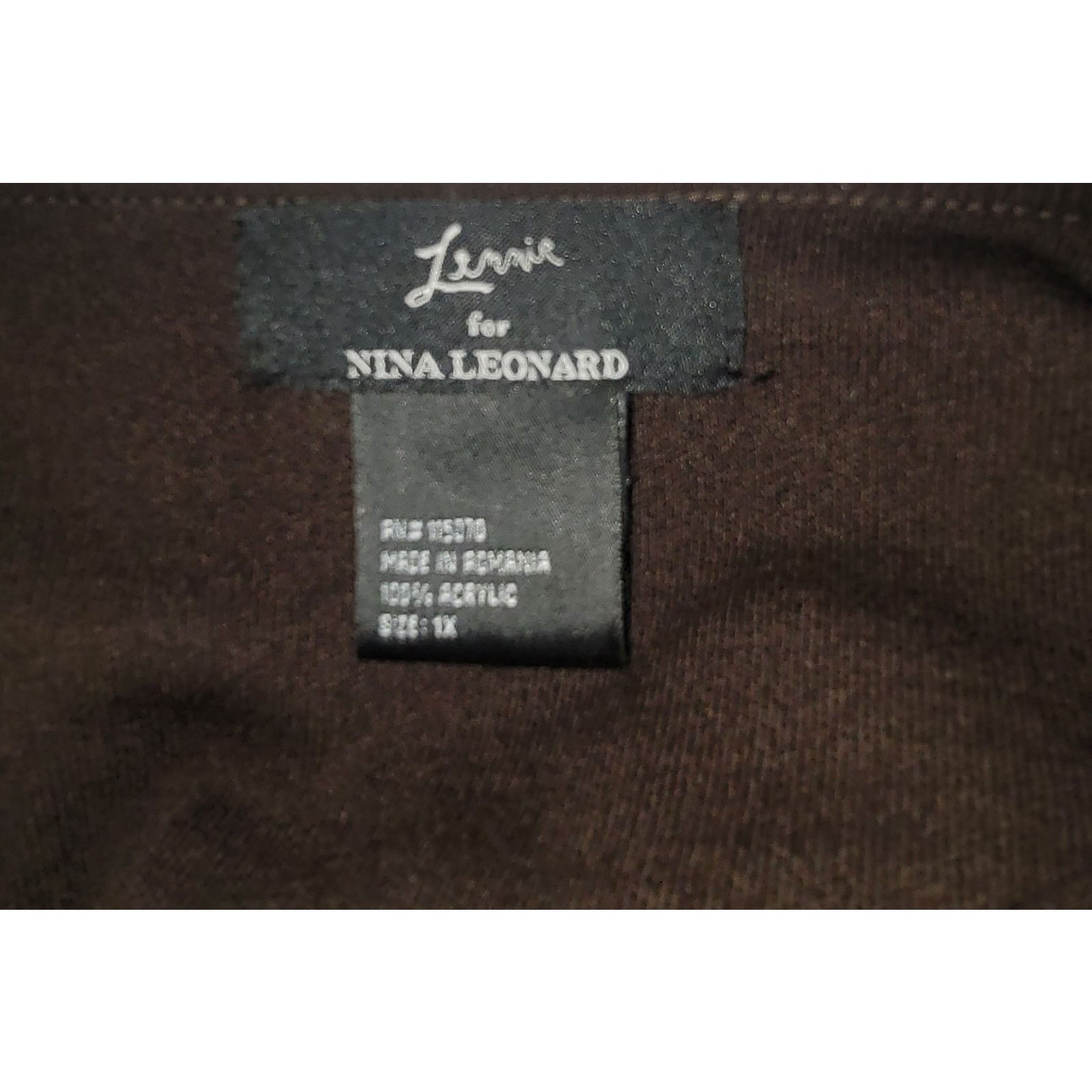 Other Lemmie For Nina Leonard Brown Belted Women's Sweater 1X Plus Size XL / US 12-14 / IT 48-50 - 3 Thumbnail