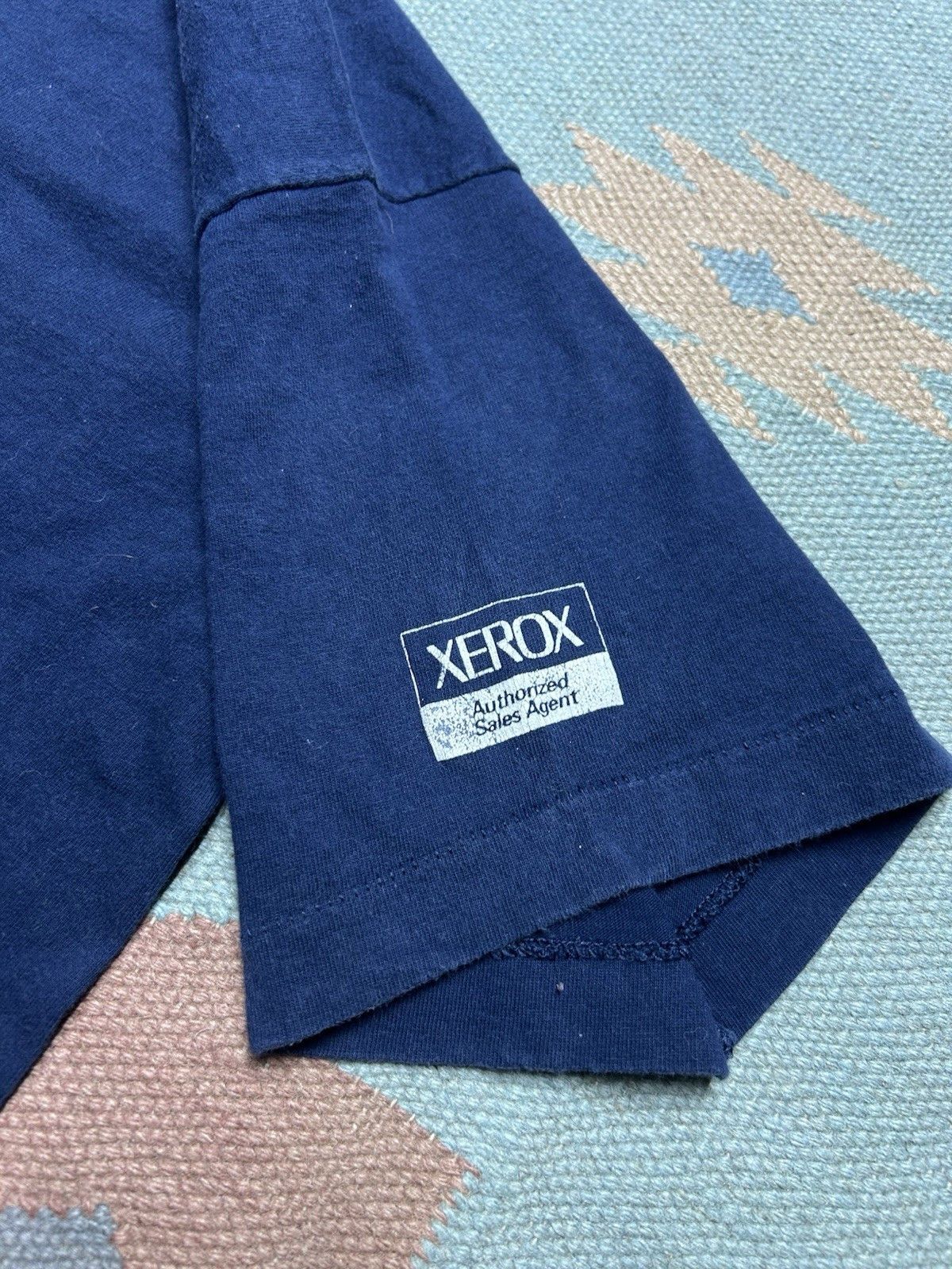 Vintage Vtg 90s blank t shirt navy fruit loom cotton single stitch L Size US L / EU 52-54 / 3 - 4 Thumbnail