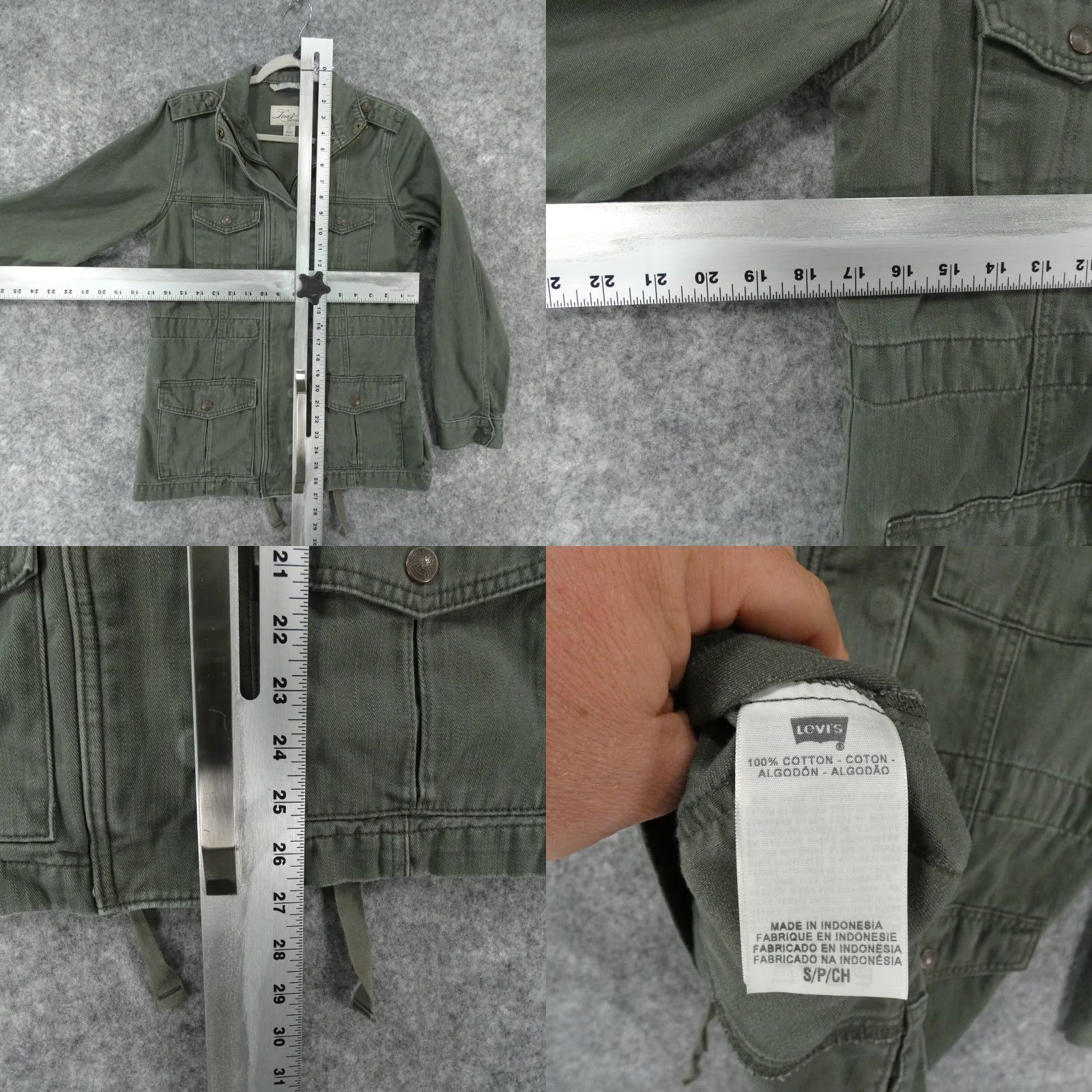 Levi's Levi's Jacket Womens Small Green Snap Over Full Zip Chore Coat Casual Size S / US 4 / IT 40 - 8 Thumbnail