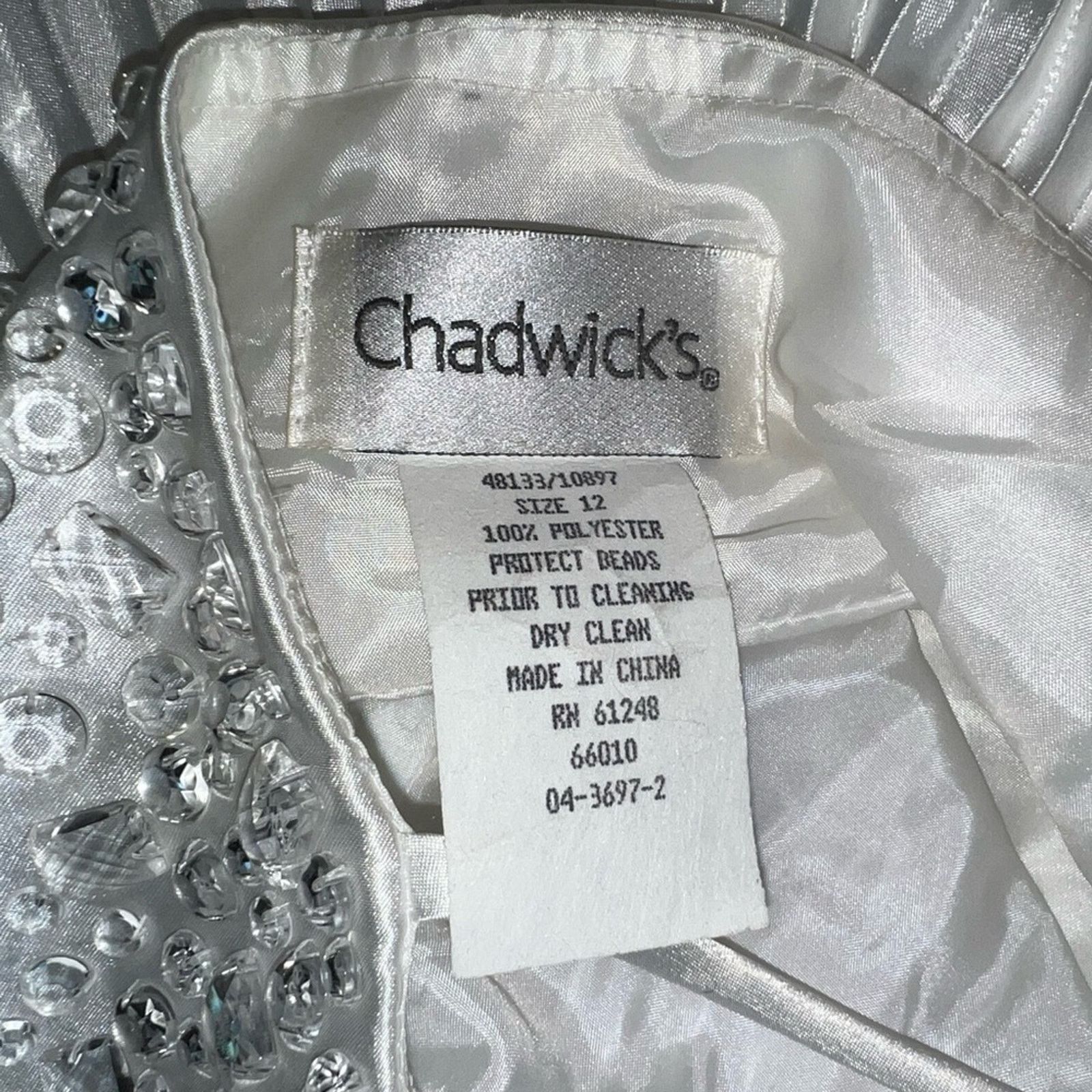 Other Beautiful Vintage 90s Chadwick’s Simple Pleated Wedding Gown Size XL / US 12-14 / IT 48-50 - 7 Thumbnail